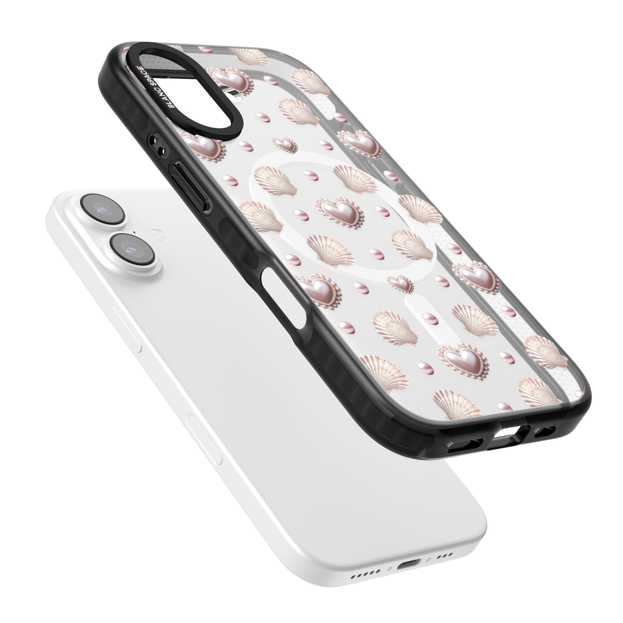 Pearl Hearts iPhone 17 Impact Pro Black Phone Case Colours