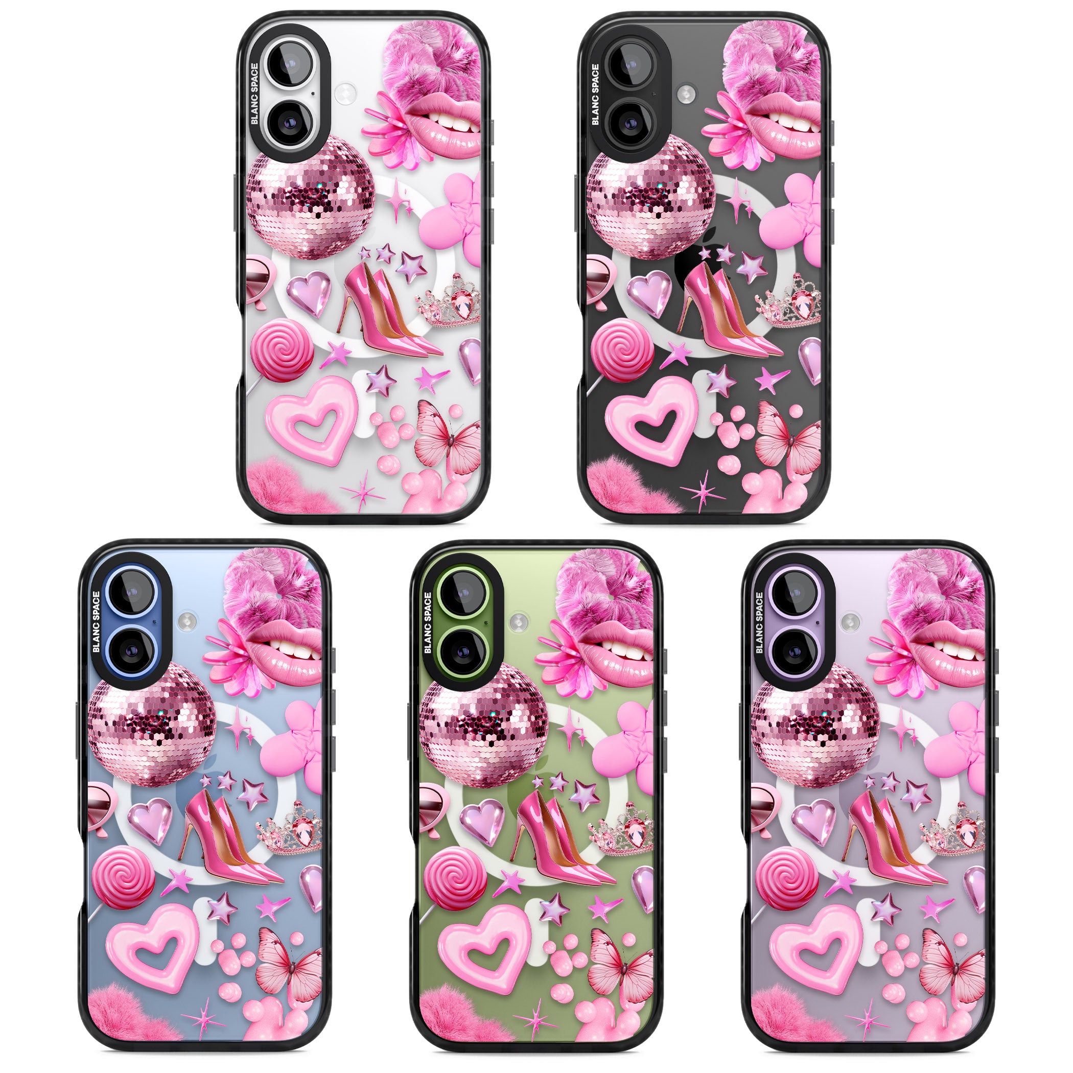 Pink Glam iPhone 17 Impact Pro Black Phone Case APT Impact Protection