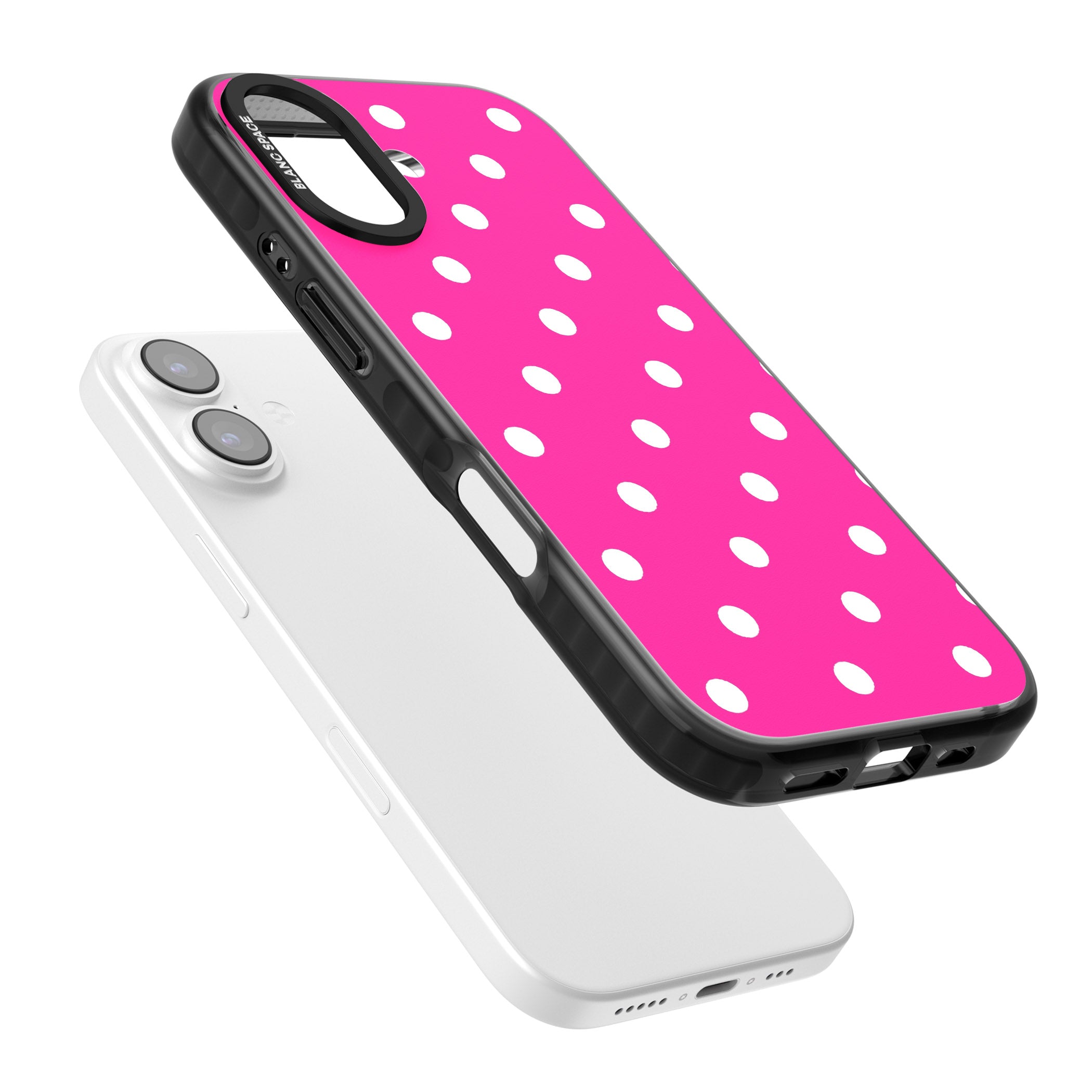 Pink Polka Dot iPhone 17 Impact Pro Black Phone Case Colours