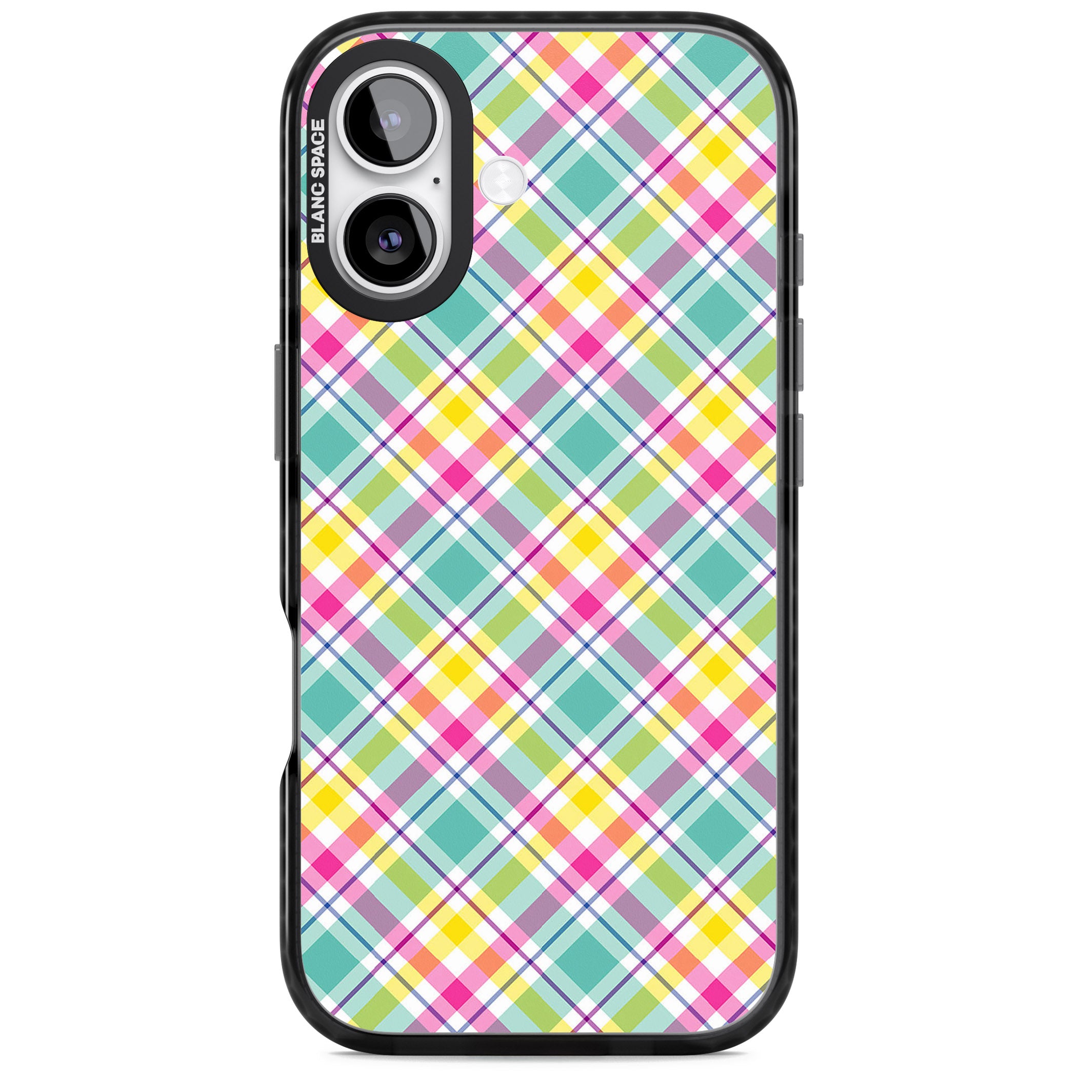 Crosshatch Plaid iPhone 17 Impact Pro Black Phone Case