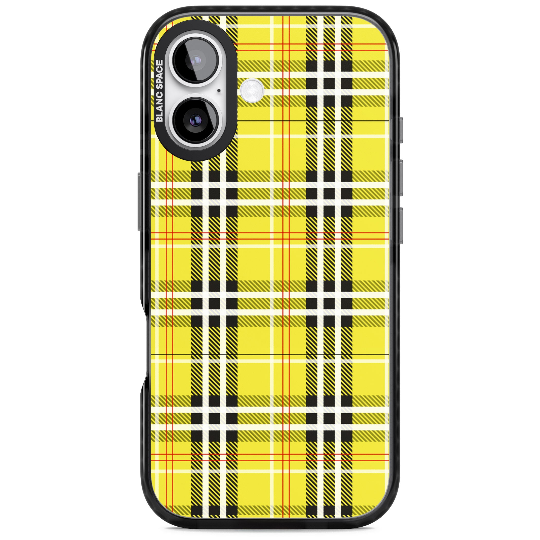 Yellow Plaid iPhone 17 Impact Pro Black Phone Case