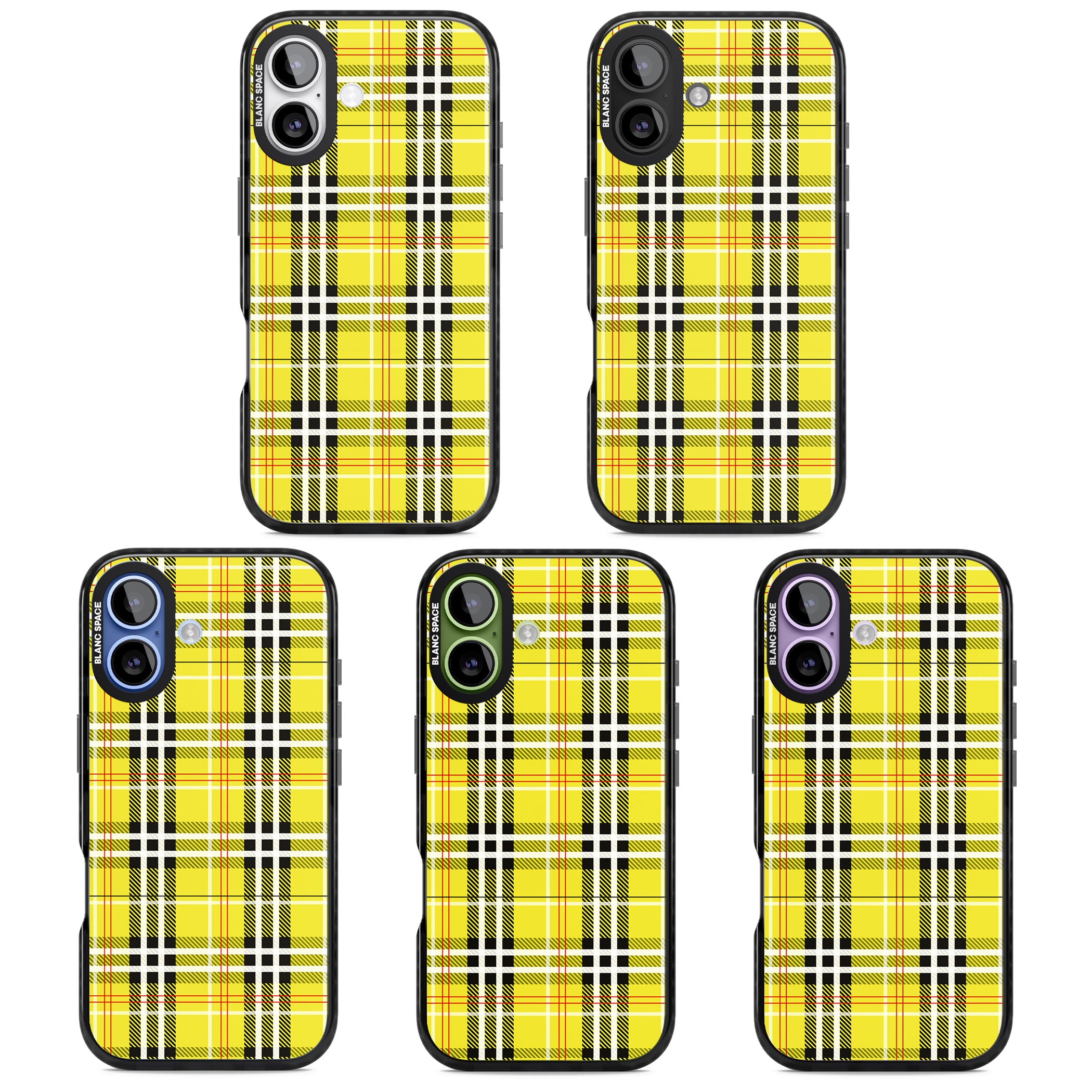 Yellow Plaid iPhone 17 Impact Pro Black Phone Case APT Impact Protection