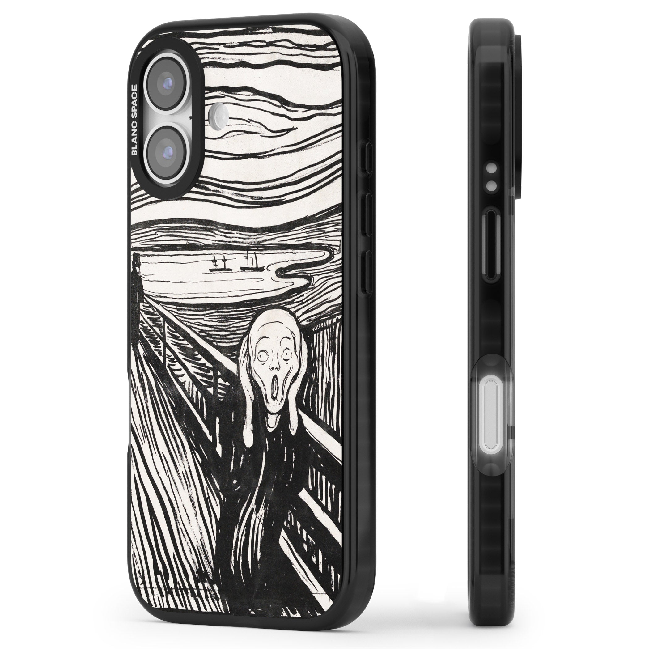 The Scream iPhone 17 Impact Pro Black Phone Case Side Profile