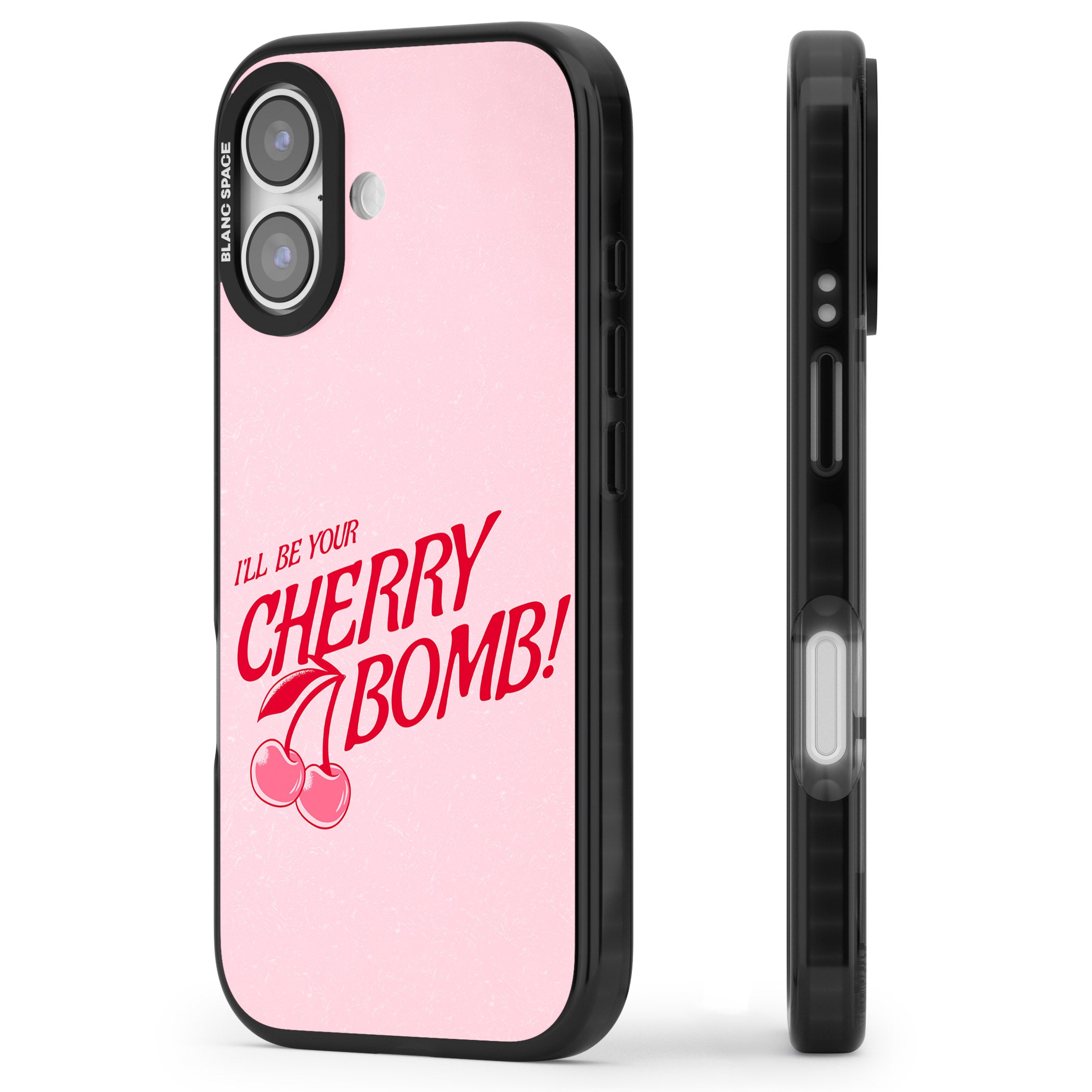 Your Cherry Bomb iPhone 17 Impact Pro Black Phone Case Side Profile