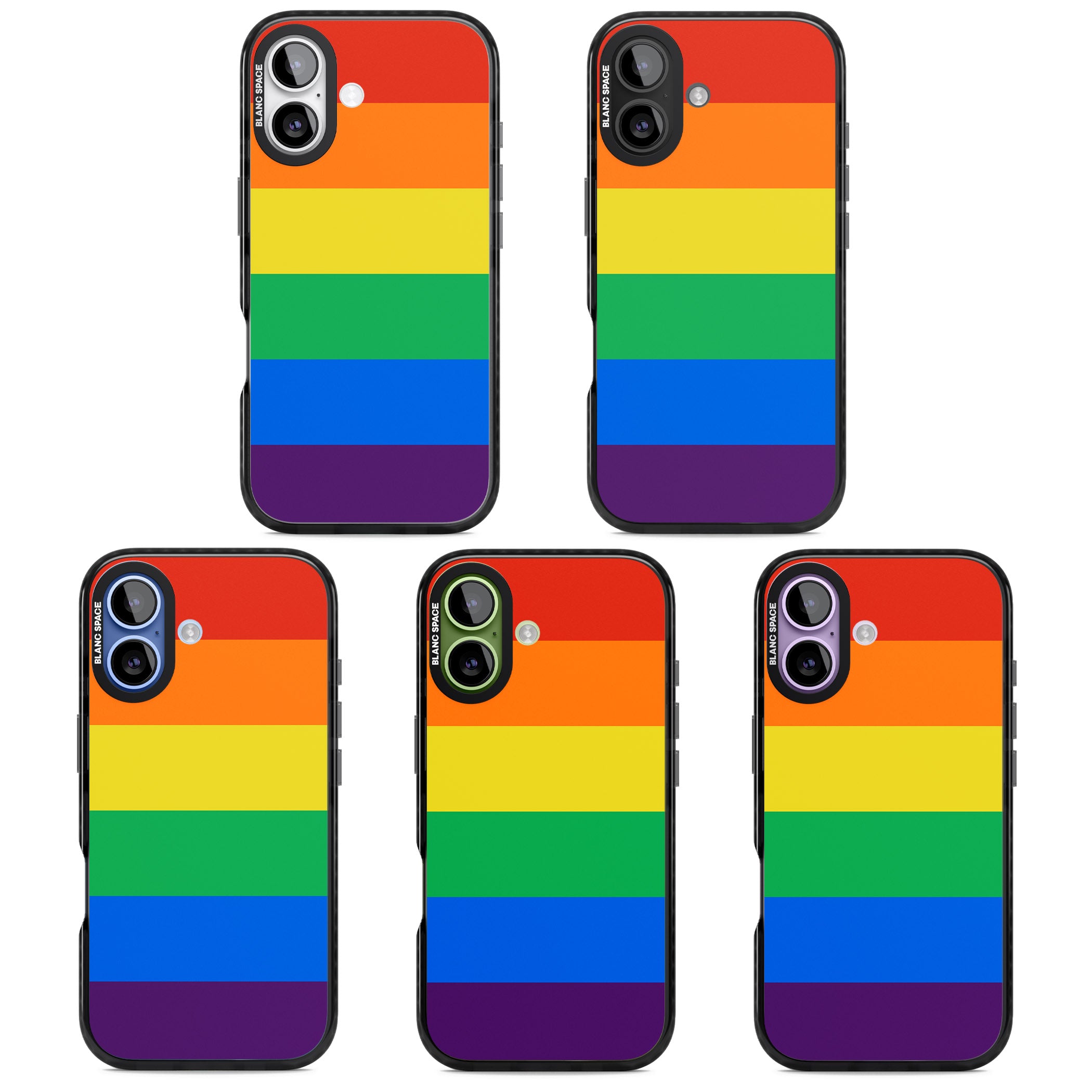 Rainbow Stripes iPhone 17 Impact Pro Black Phone Case APT Impact Protection