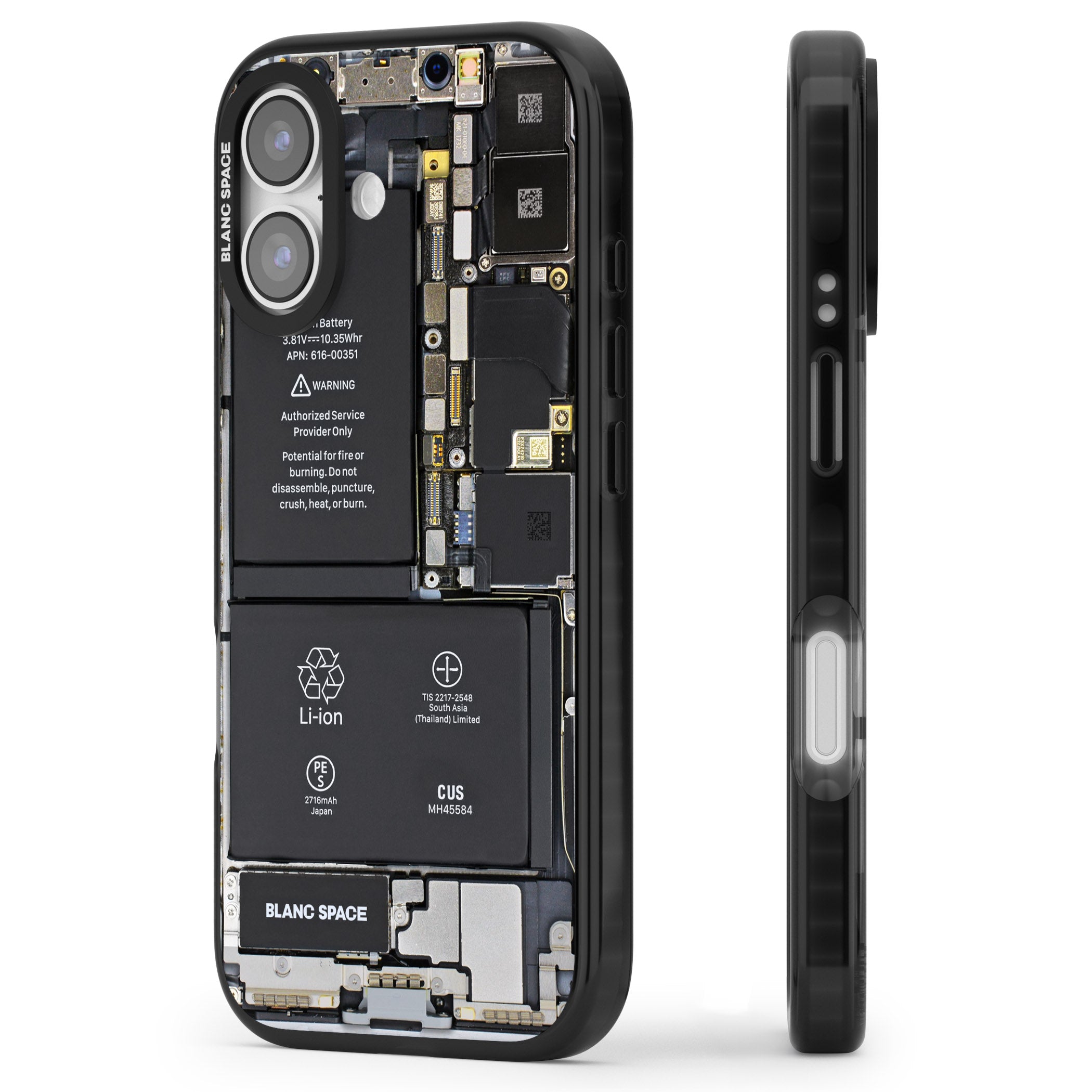 Circuit Board Standard iPhone 17 Impact Pro Black Phone Case Side Profile
