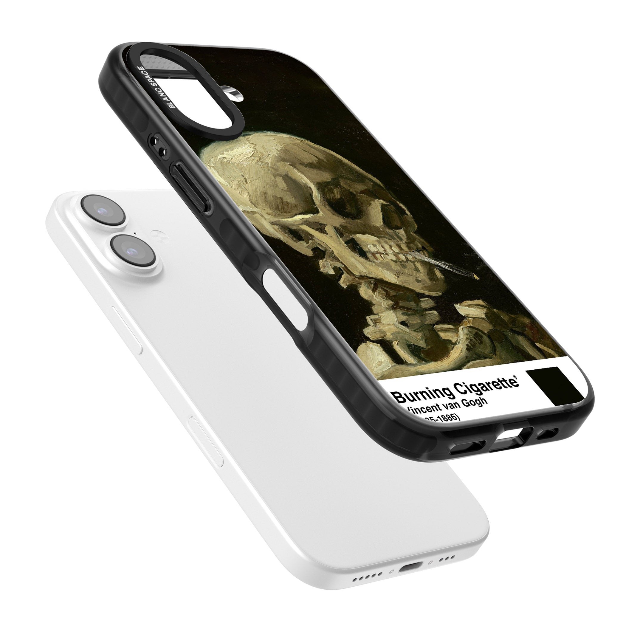 Skull Of A Skeleton With Burning Cigarette iPhone 17 Impact Pro Black Phone Case Colours