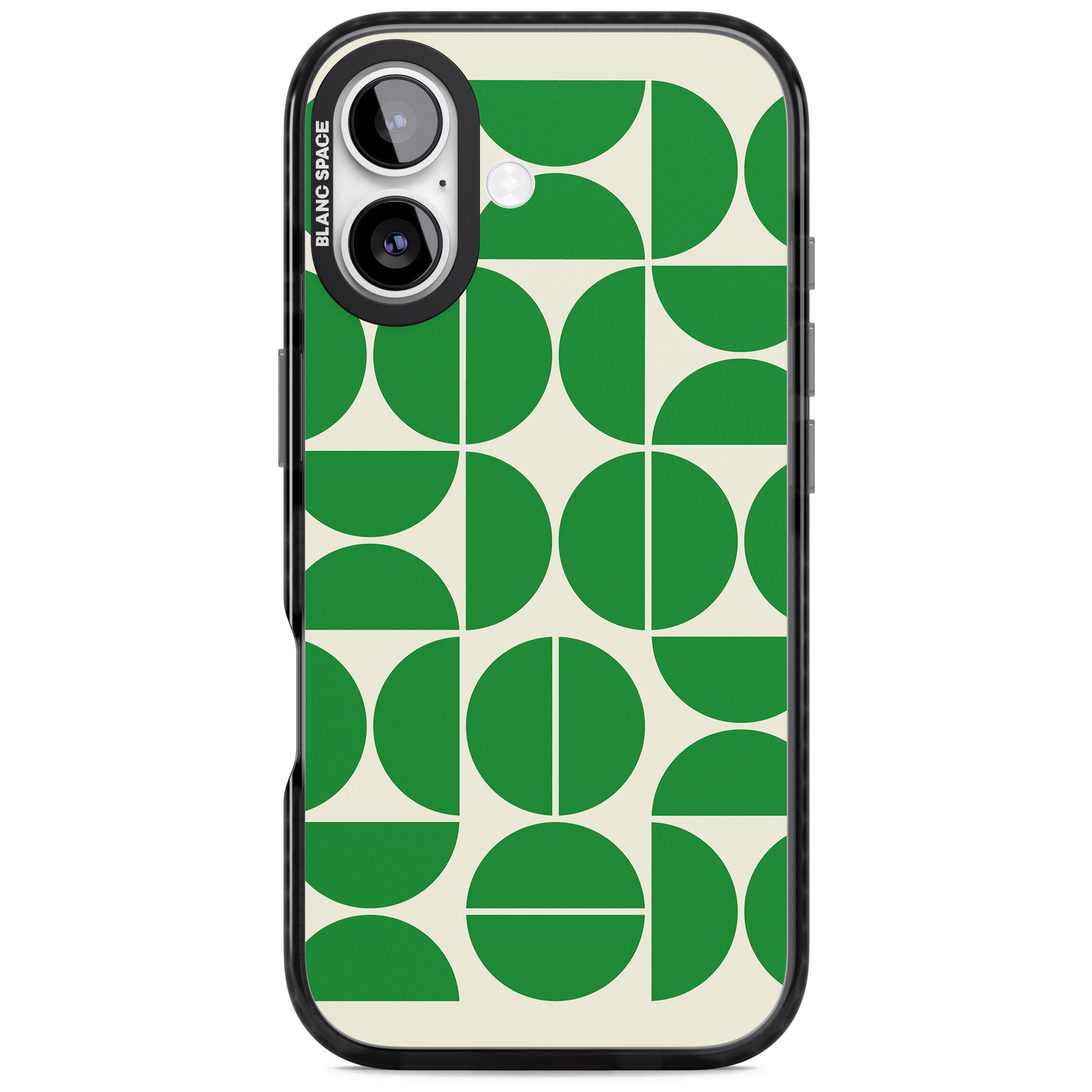 Retro Green Circles iPhone 17 Impact Pro Black Phone Case