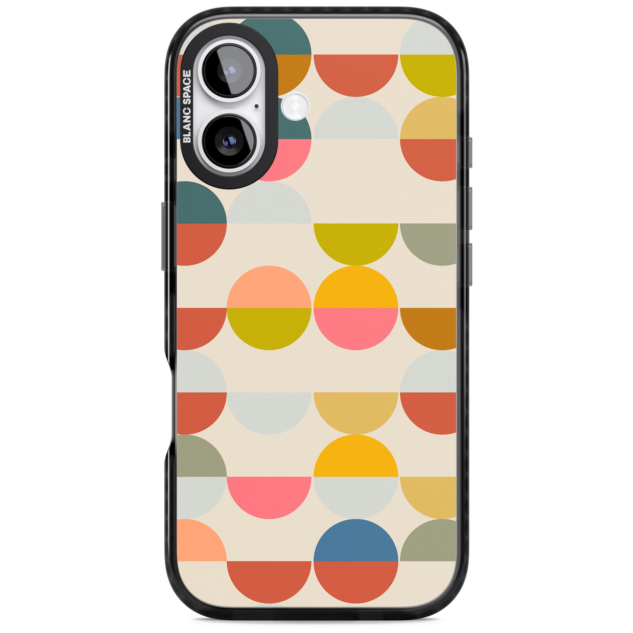 Colorful Retro Circles iPhone 17 Impact Pro Black Phone Case