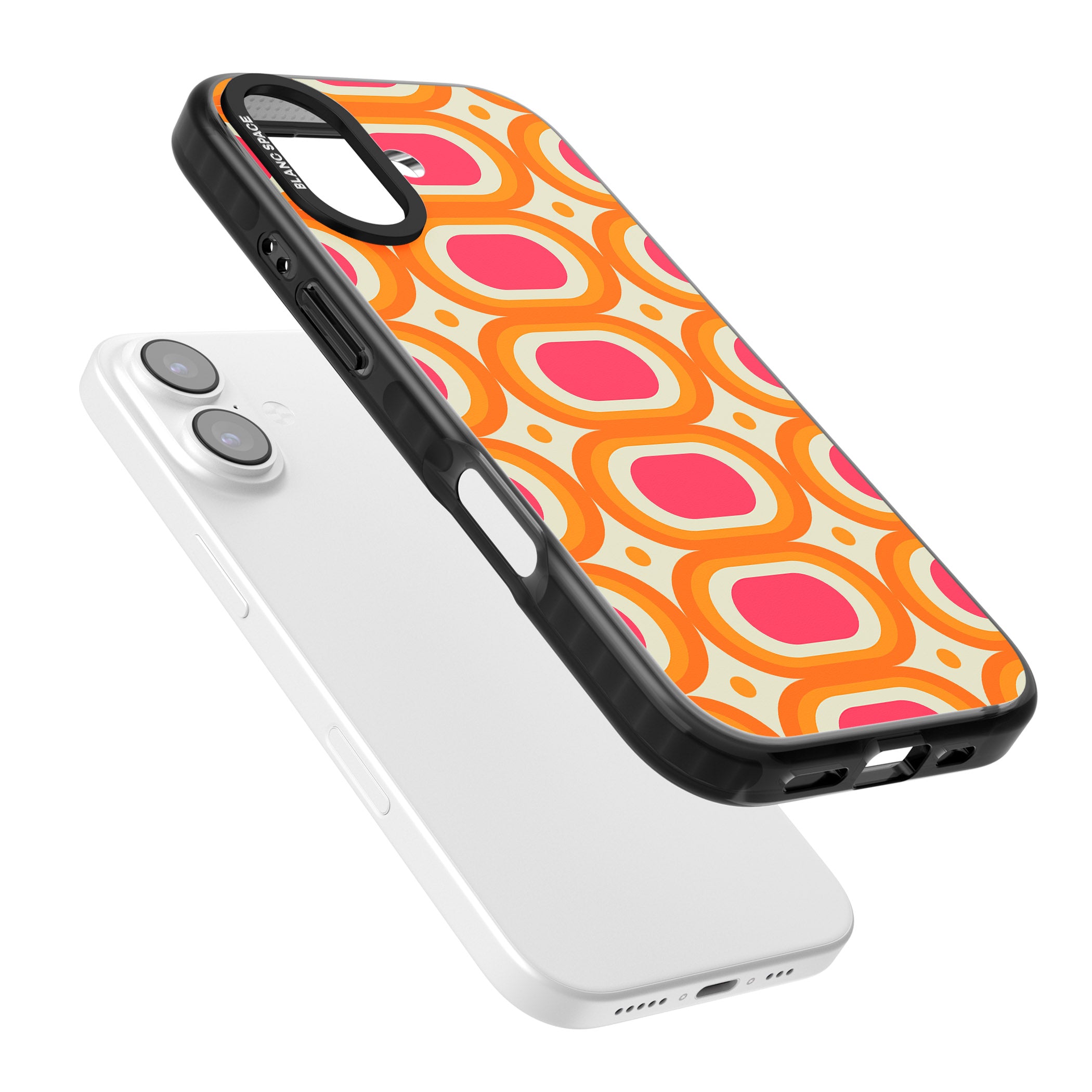 Groovy 60S Shape Pattern iPhone 17 Impact Pro Black Phone Case Colours