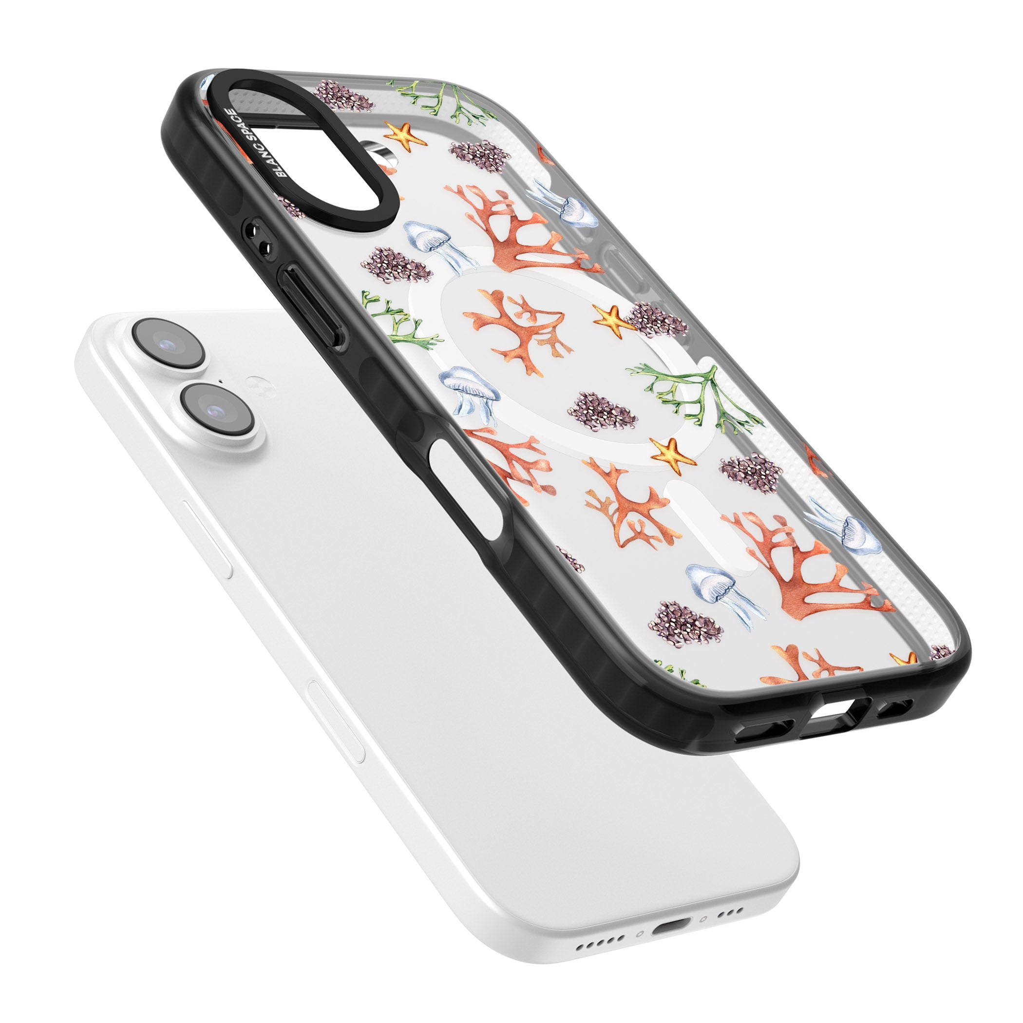 Coral & Jellyfish iPhone 17 Impact Pro Black Phone Case Colours
