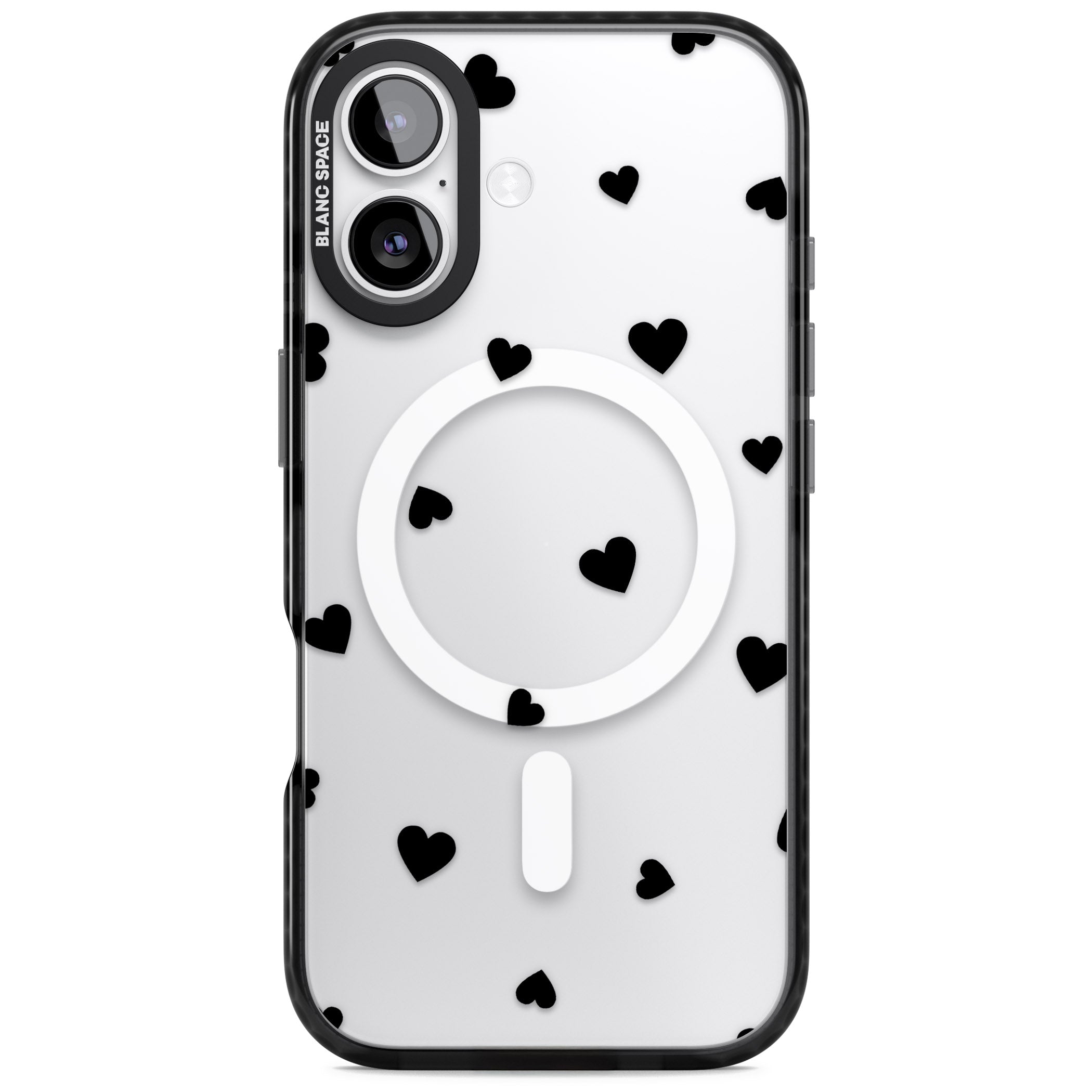 Black Hearts iPhone 17 Impact Pro Black Phone Case