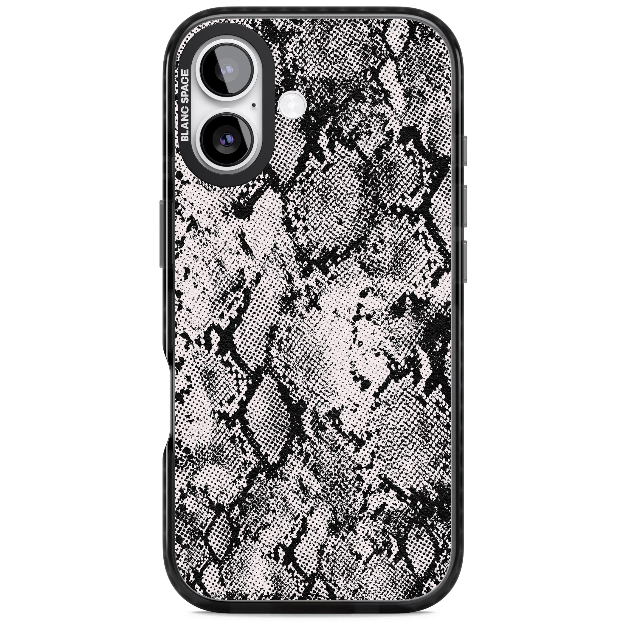 Pastel Snakeskin Grey iPhone 17 Impact Pro Black Phone Case