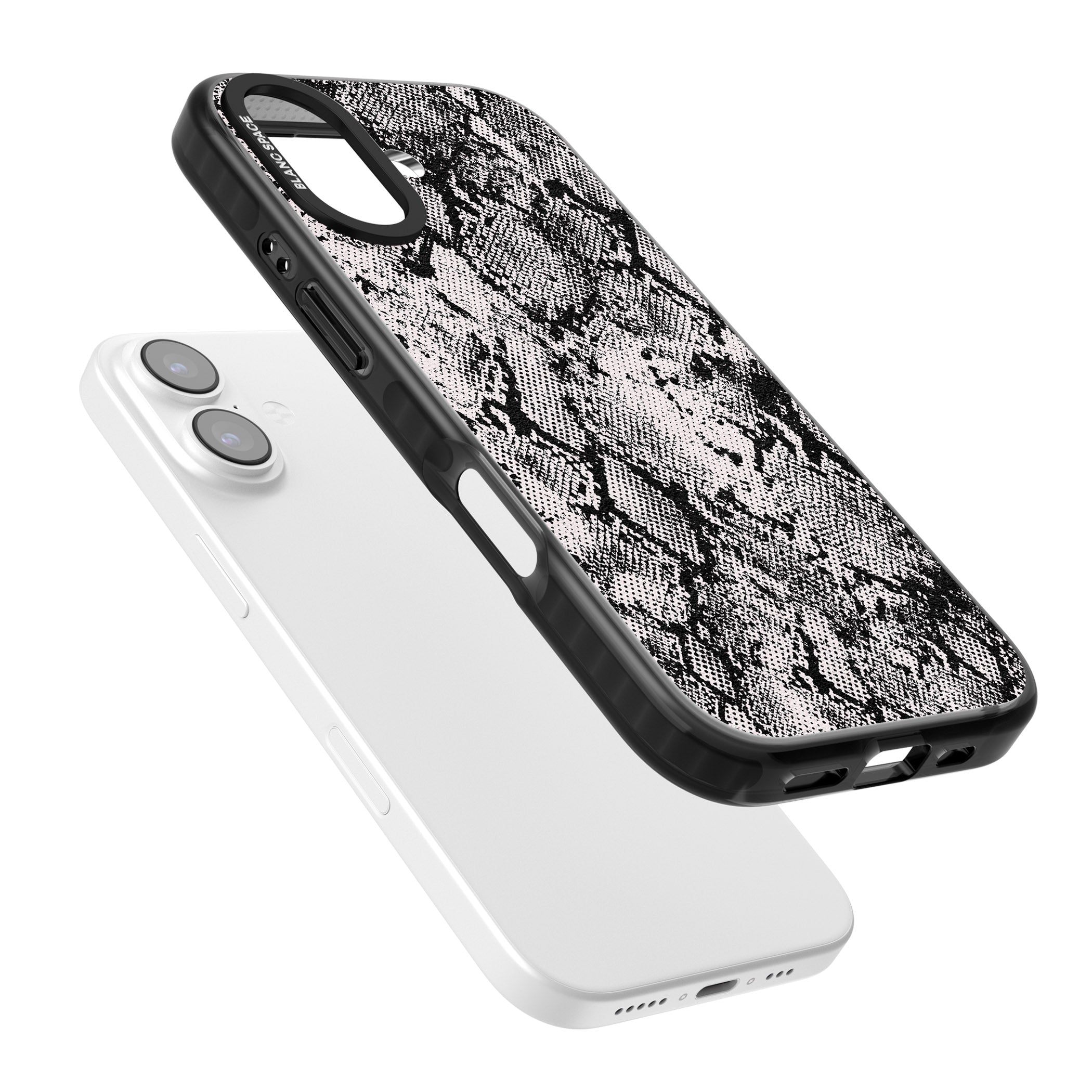 Pastel Snakeskin Grey iPhone 17 Impact Pro Black Phone Case Colours