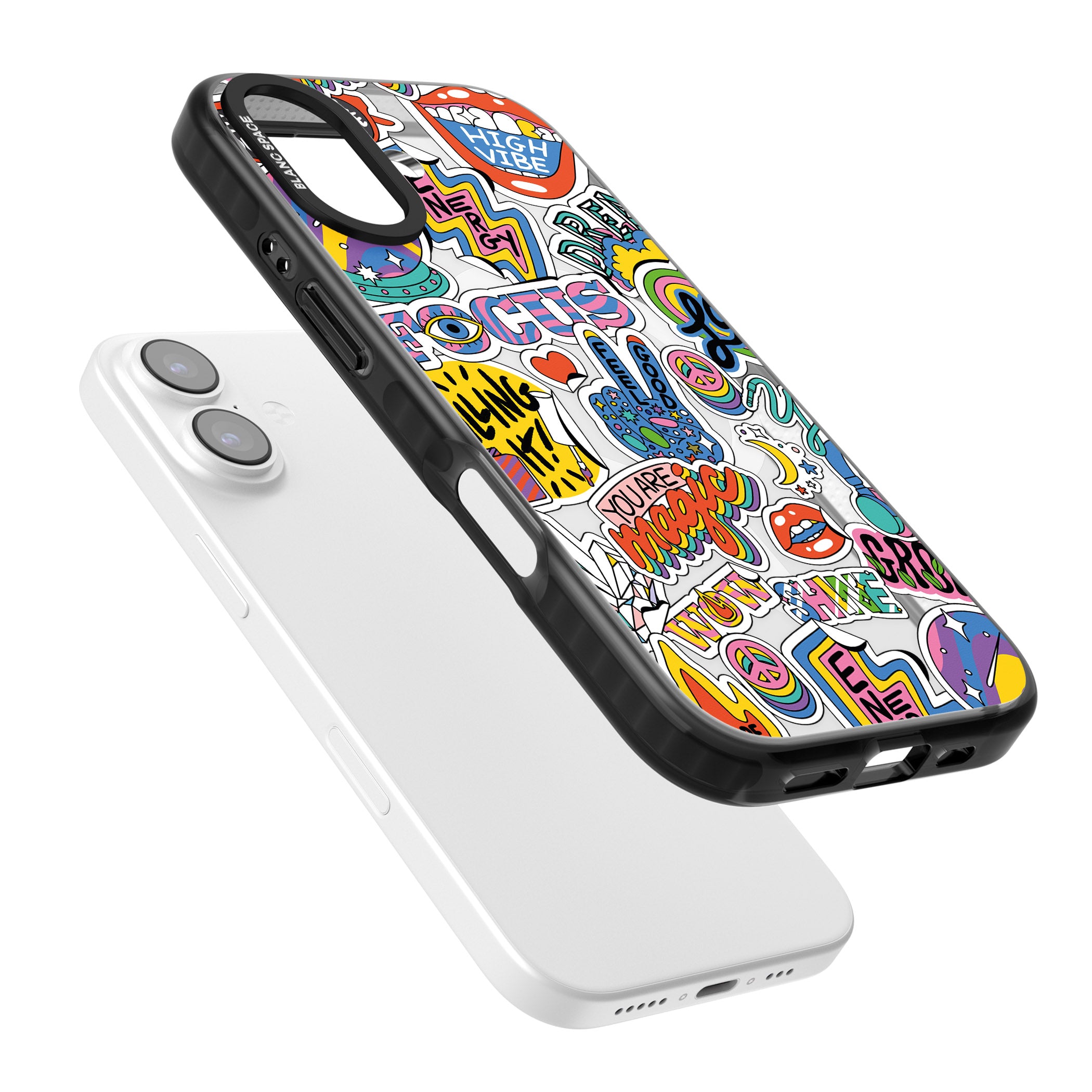 Magic Sticker Collage iPhone 17 Impact Pro Black Phone Case Colours
