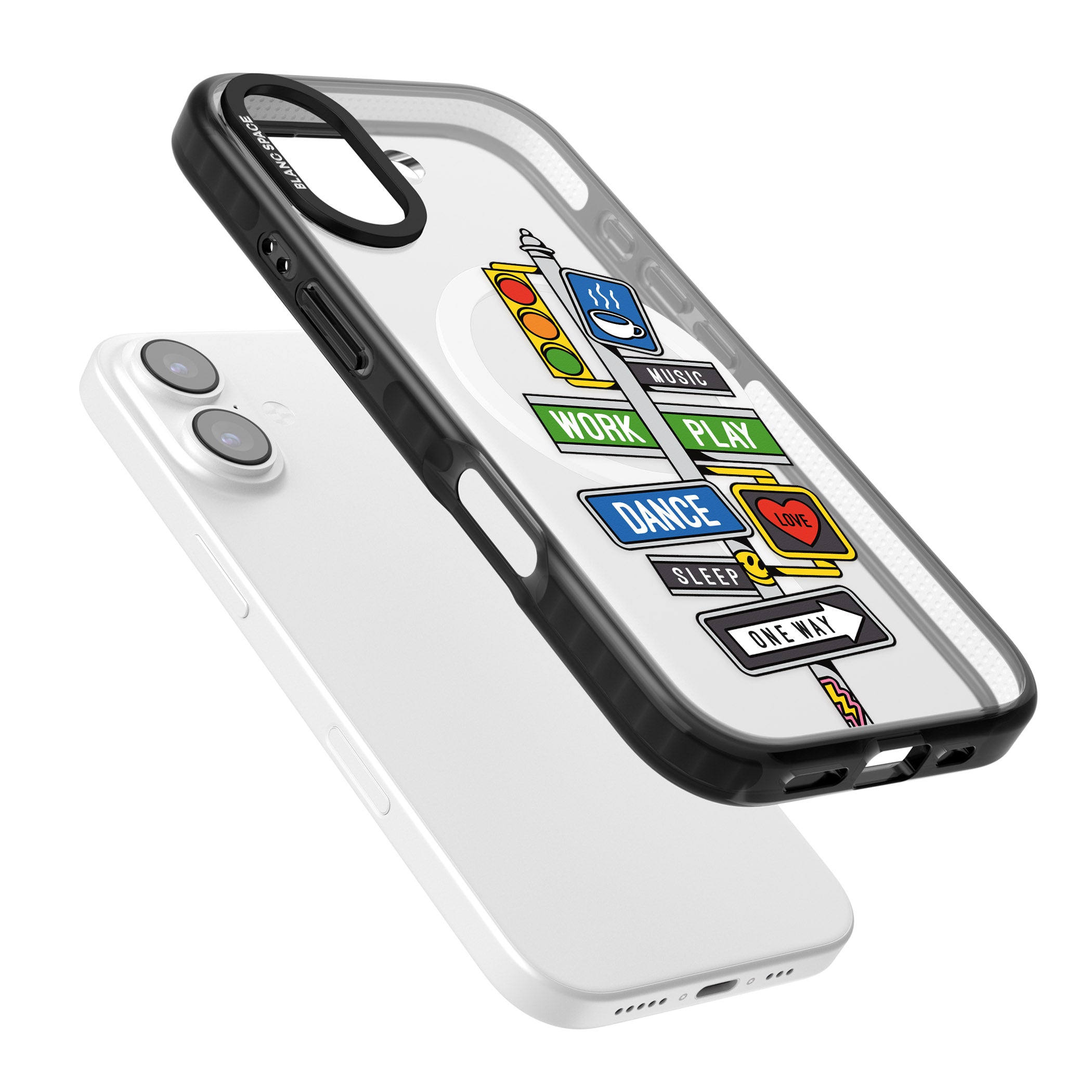 Mood Street Signs iPhone 17 Impact Pro Black Phone Case Colours