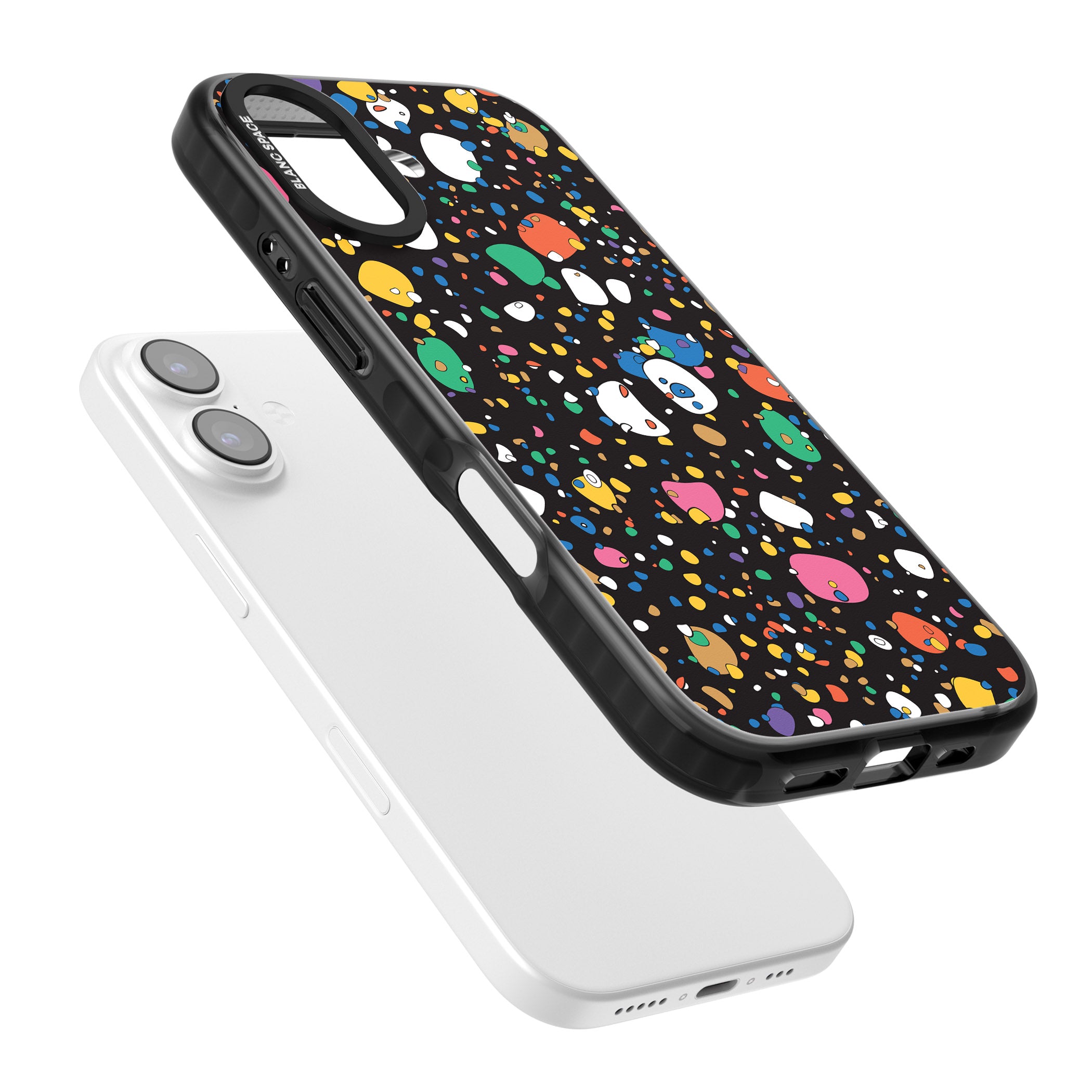 Colourful Confetti Pebbles (Black) iPhone 17 Impact Pro Black Phone Case Colours