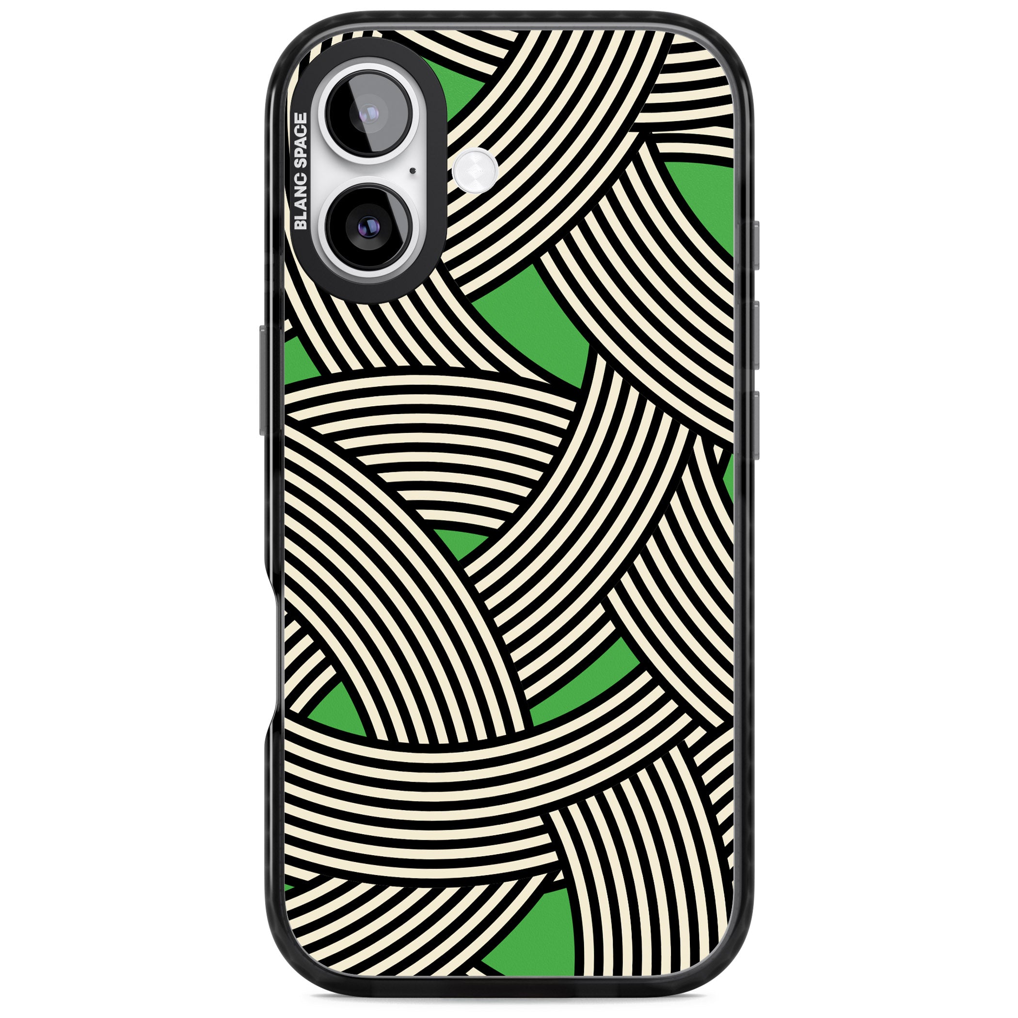 Green Optic Waves iPhone 17 Impact Pro Black Phone Case