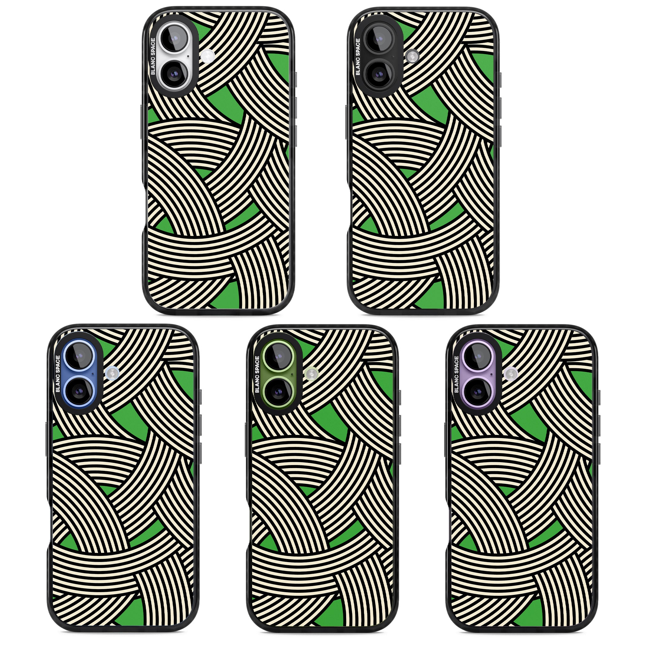 Green Optic Waves iPhone 17 Impact Pro Black Phone Case APT Impact Protection