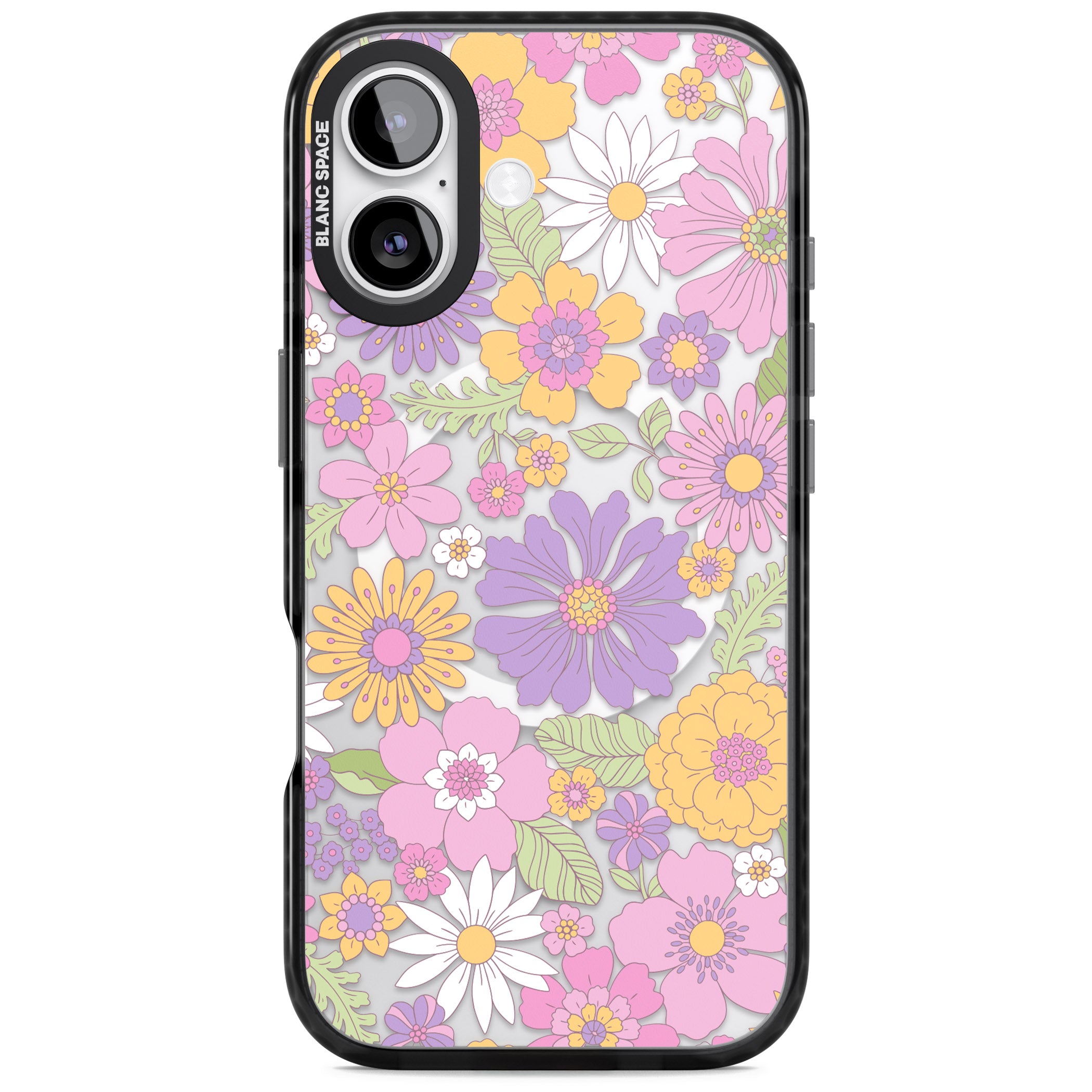 Soft Flower Mix iPhone 17 Impact Pro Black Phone Case