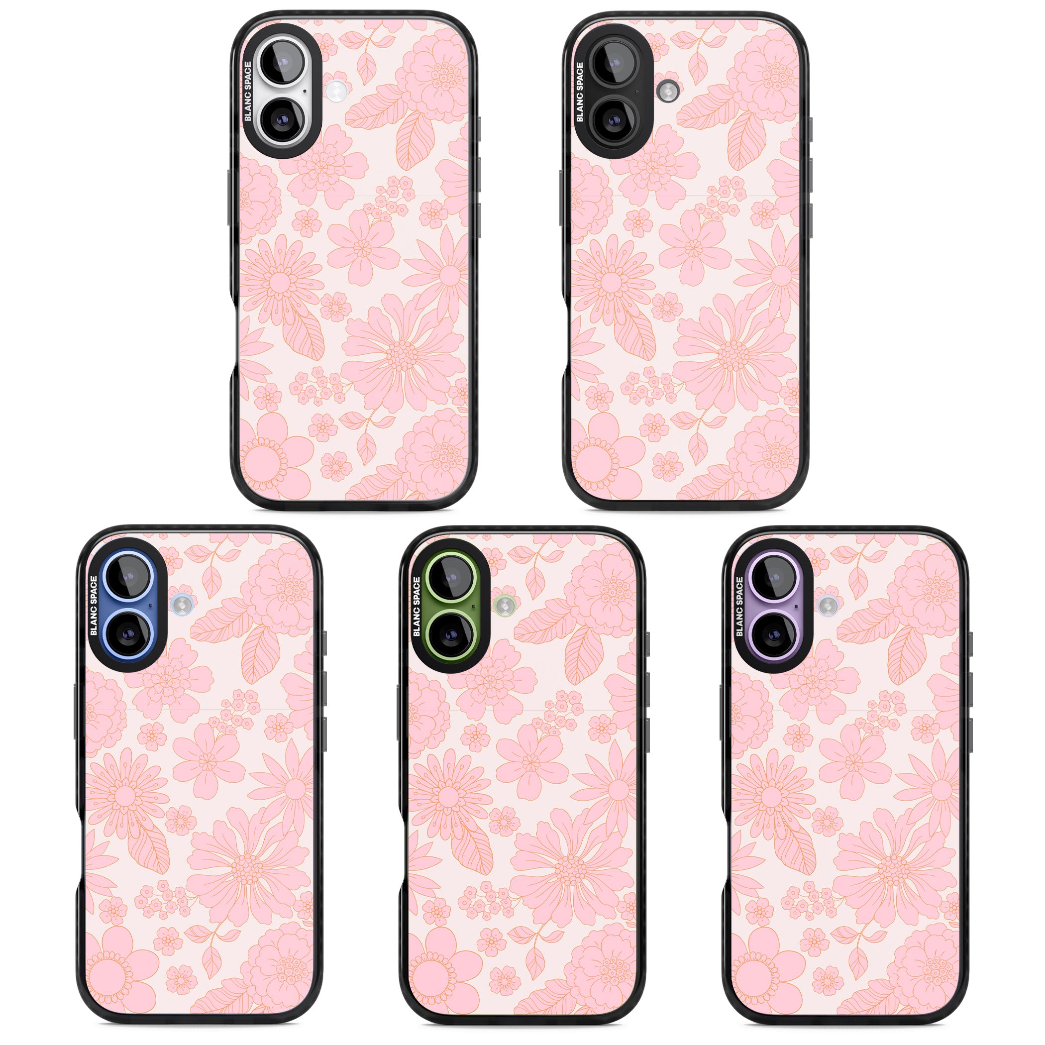 Gentle Pink Flowers iPhone 17 Impact Pro Black Phone Case APT Impact Protection
