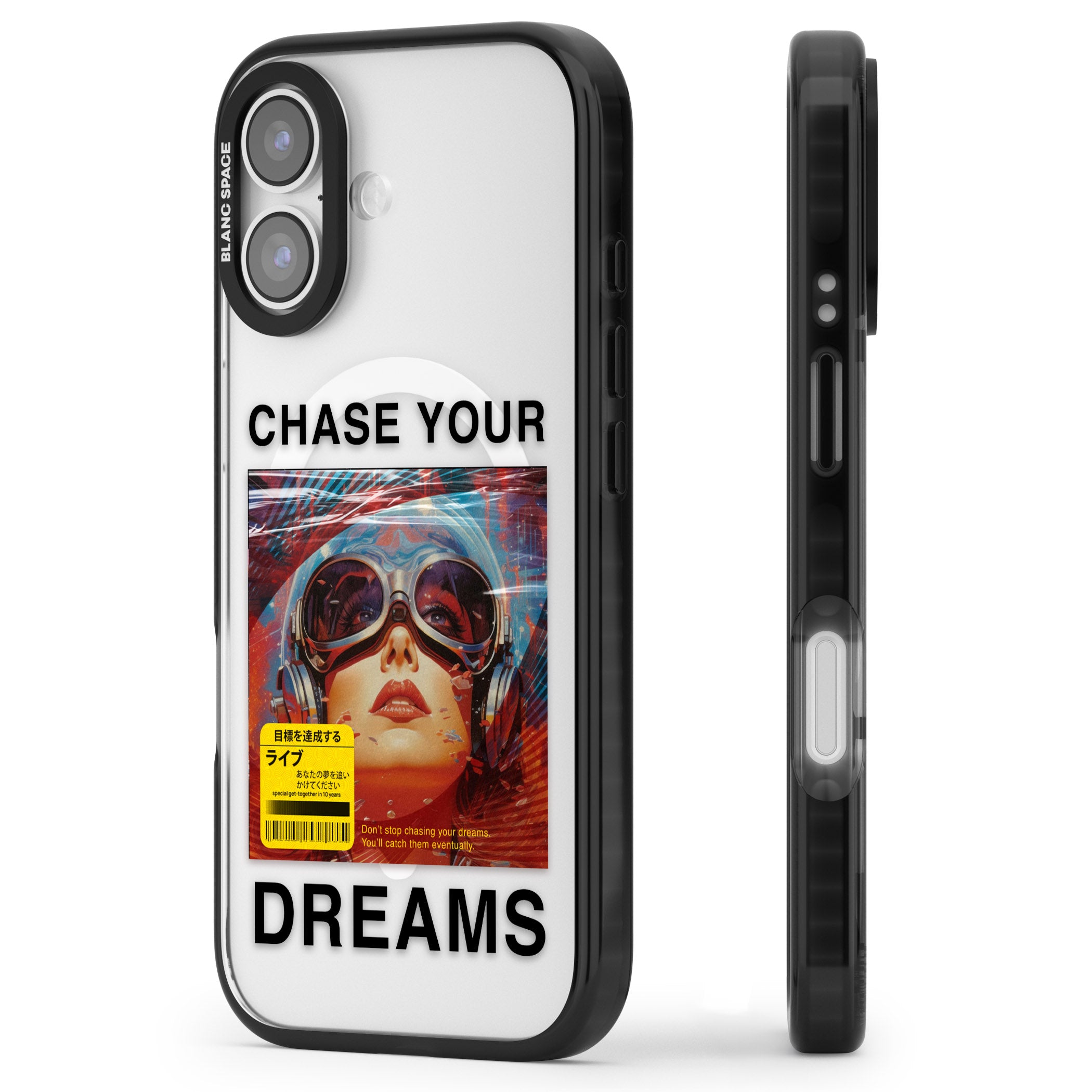 Chase Your Dreams iPhone 17 Impact Pro Black Phone Case Side Profile