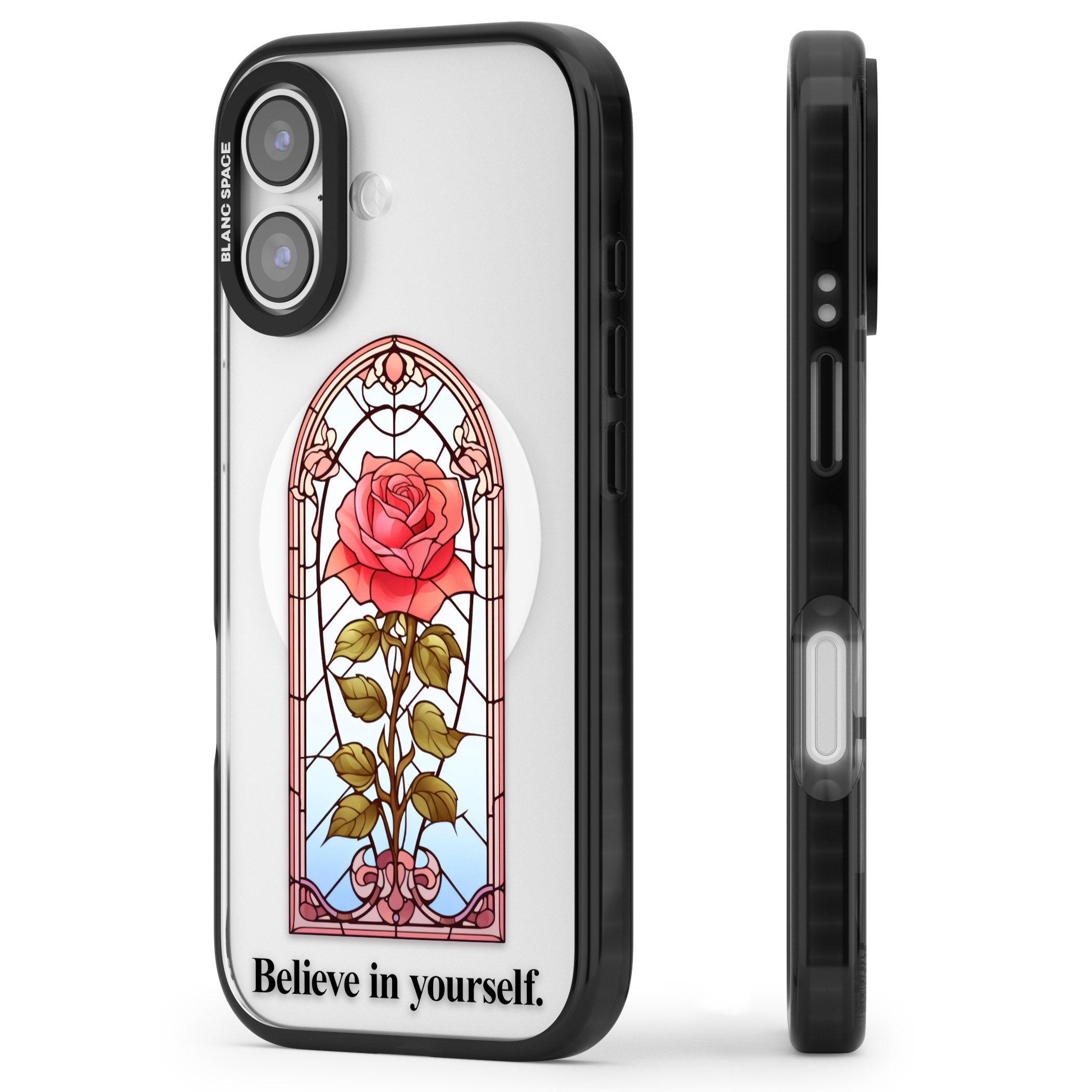 Believe In Yourself iPhone 17 Impact Pro Black Phone Case Side Profile