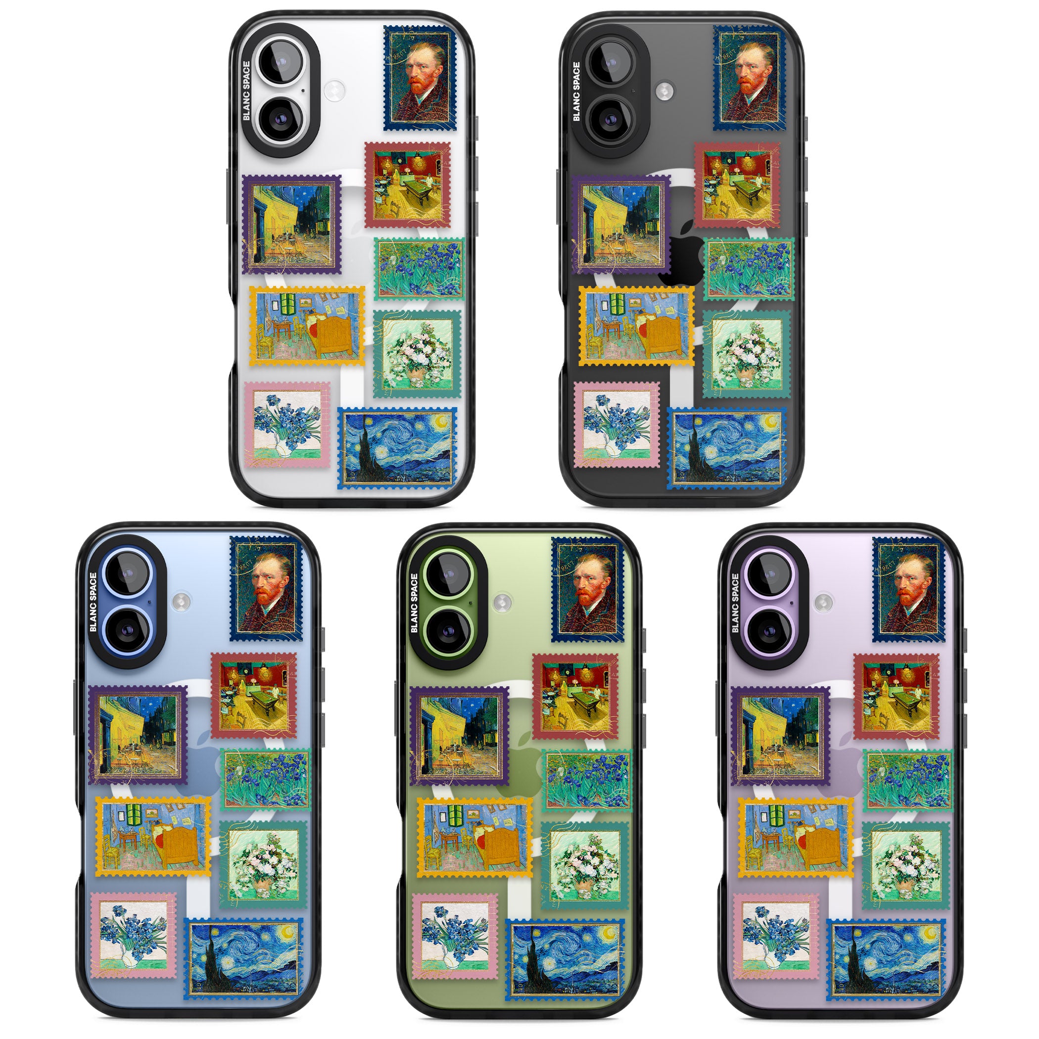 Colourful Vintage Art Stamps iPhone 17 Impact Pro Black Phone Case APT Impact Protection