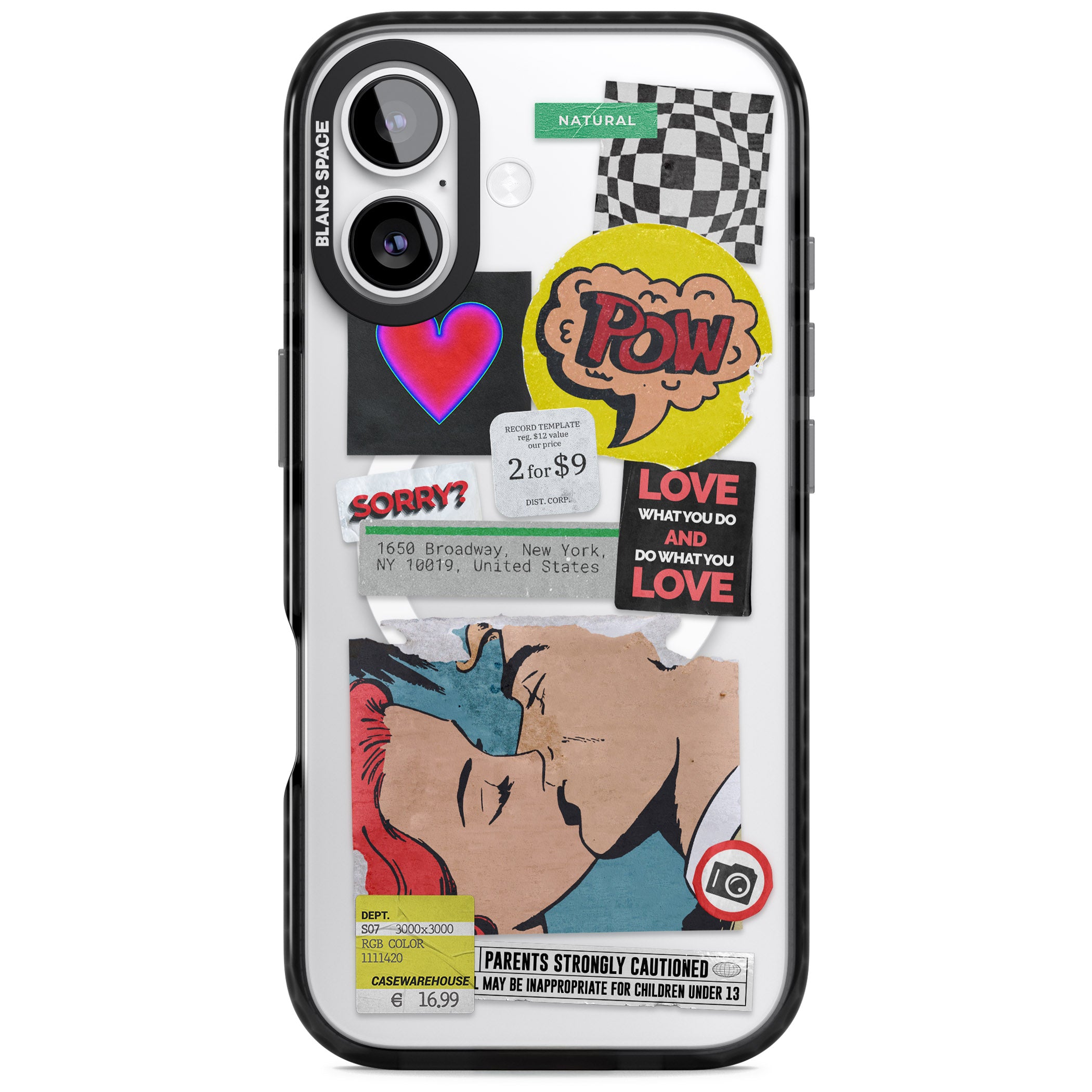 Retro Sticker Mix iPhone 17 Impact Pro Black Phone Case