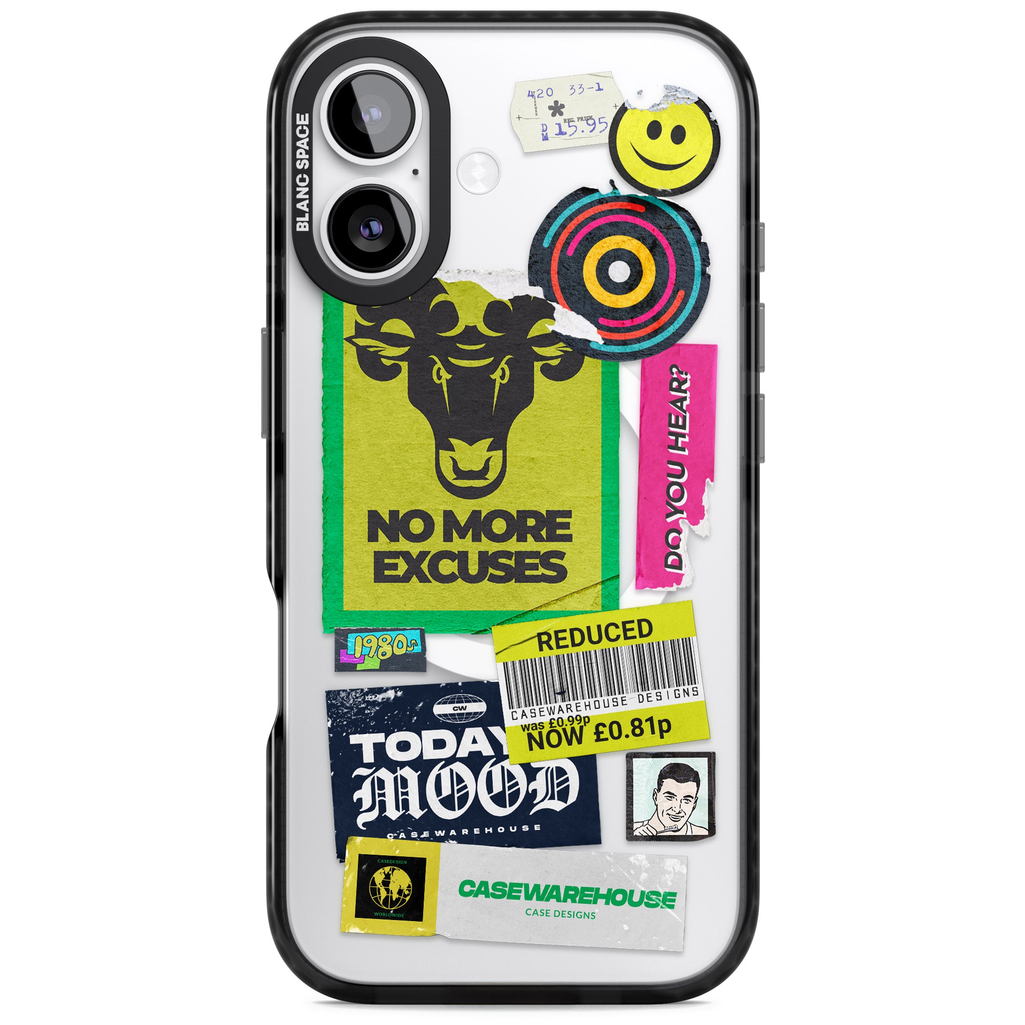 No More Excuses Sticker Mix iPhone 17 Impact Pro Black Phone Case