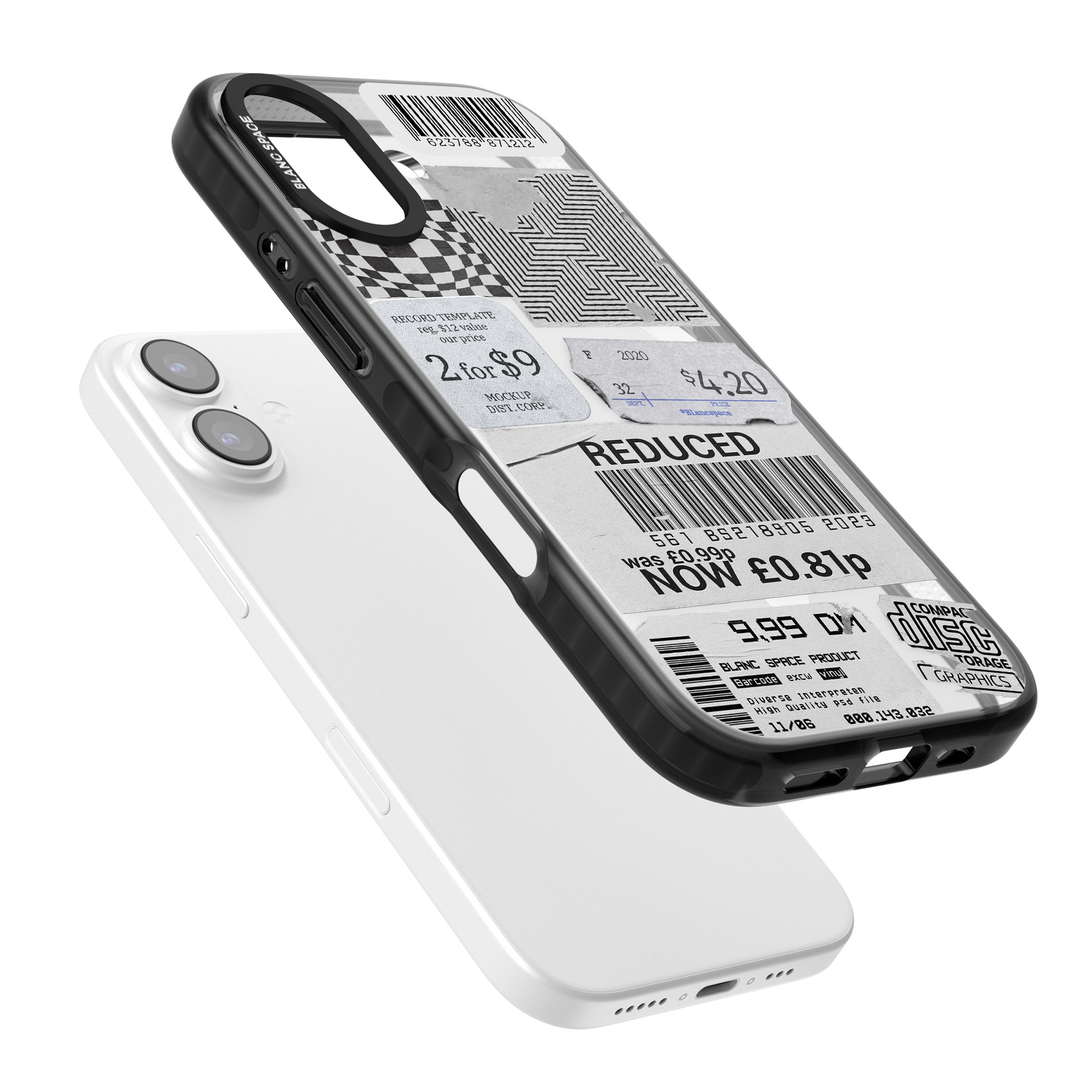 White Sticker Mix iPhone 17 Impact Pro Black Phone Case Colours