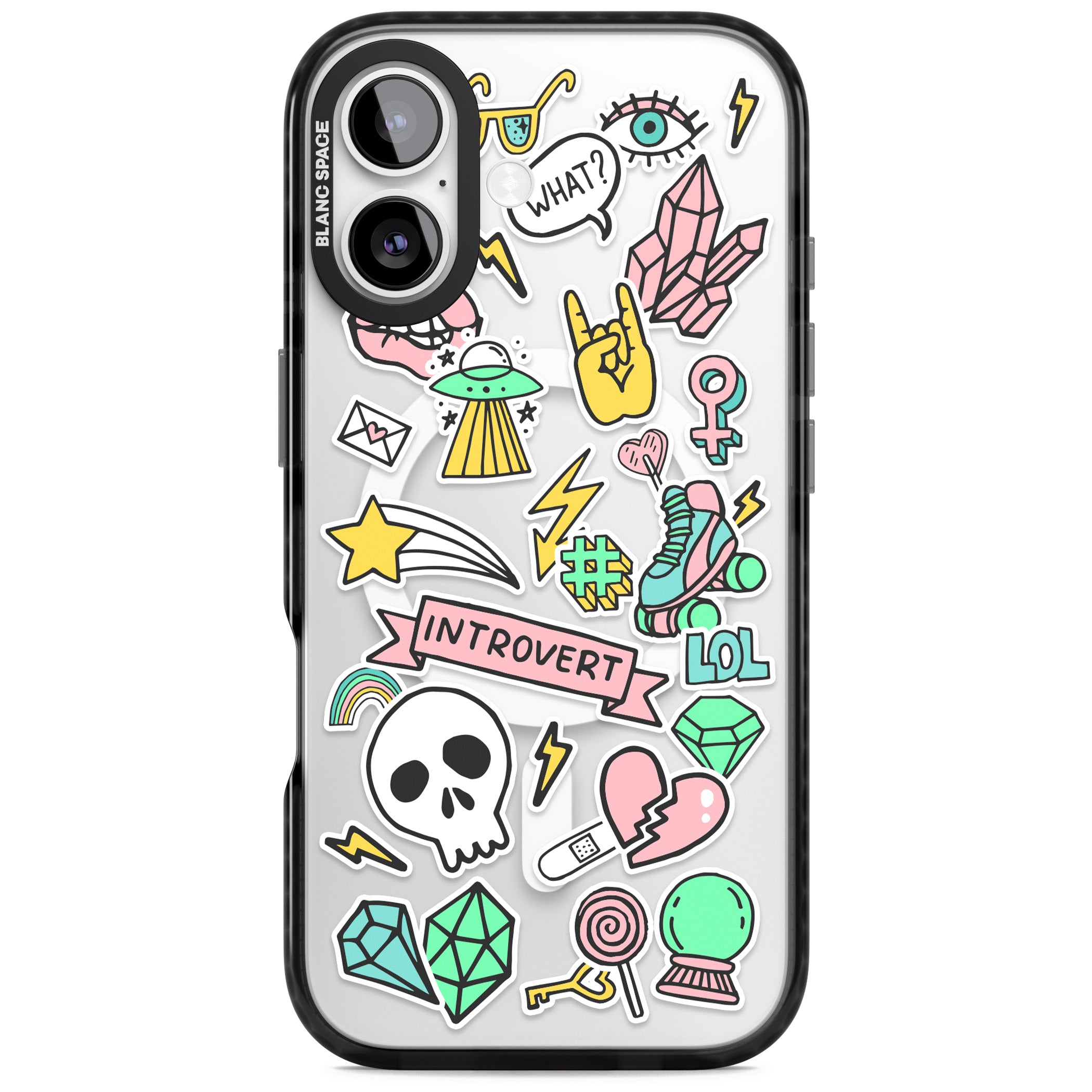 Introvert Sticker iPhone 17 Impact Pro Black Phone Case