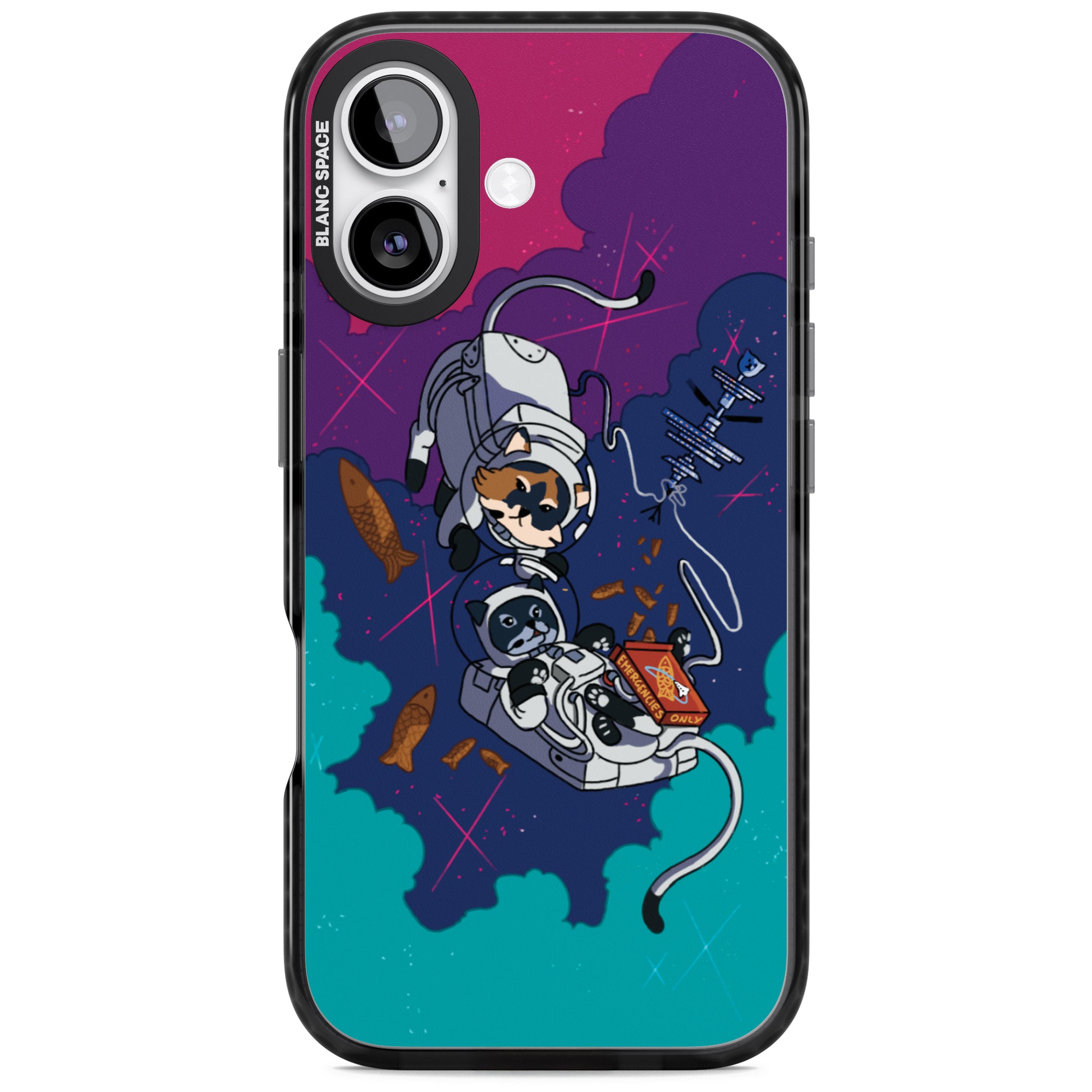 Cats In Space iPhone 17 Impact Pro Black Phone Case