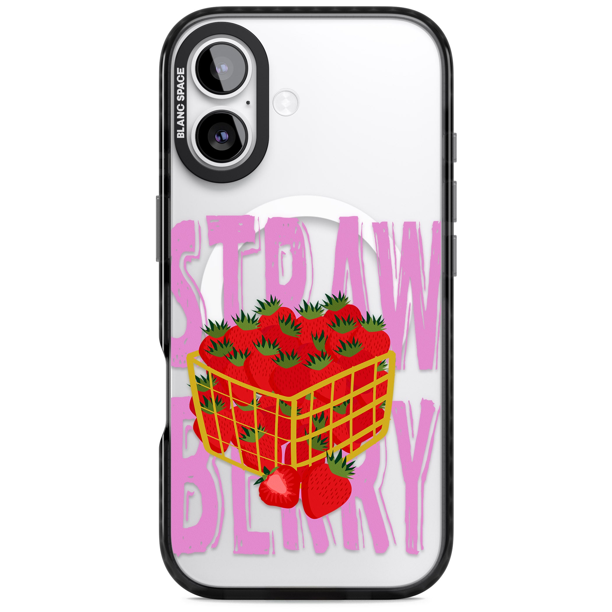 Strawberry Basket iPhone 17 Impact Pro Black Phone Case