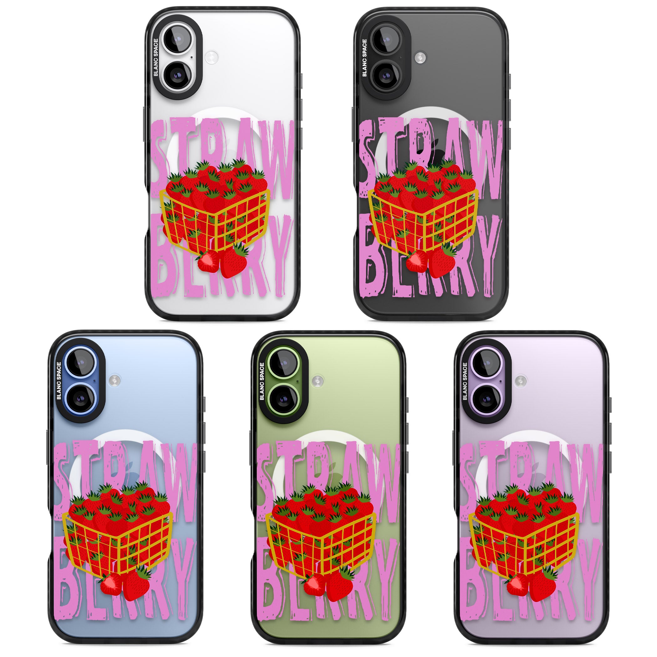 Strawberry Basket iPhone 17 Impact Pro Black Phone Case APT Impact Protection