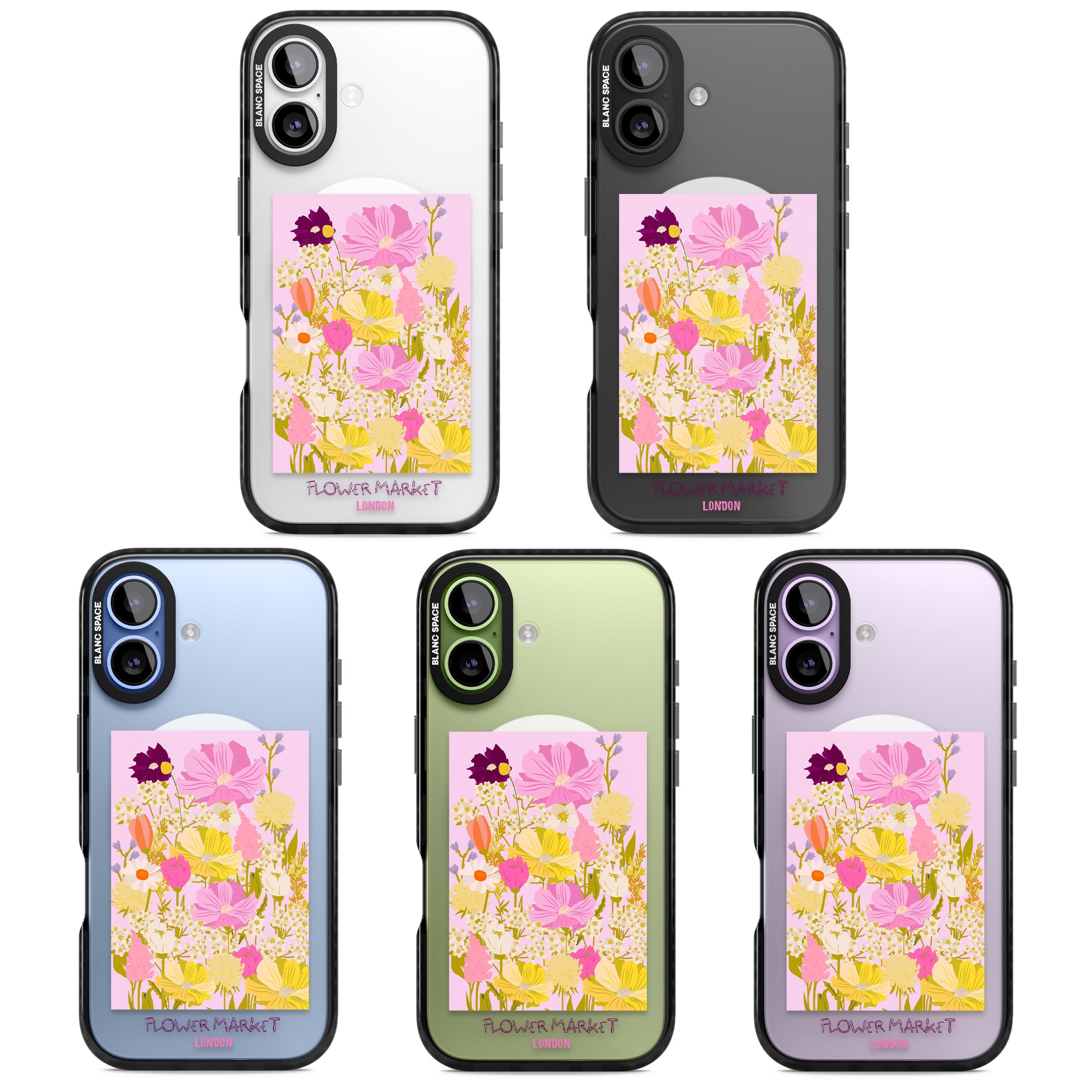 Flower Market iPhone 17 Impact Pro Black Phone Case APT Impact Protection