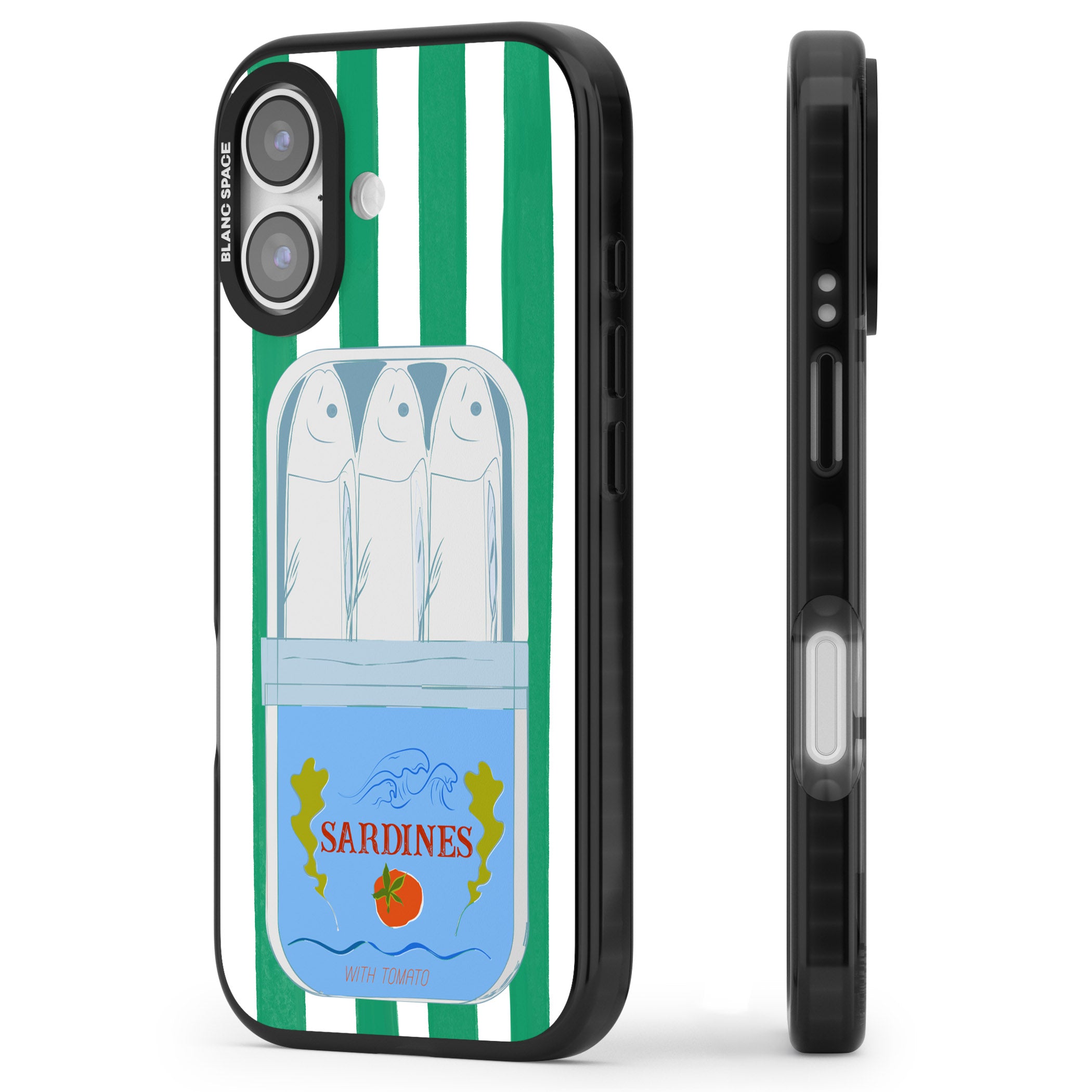 Italian Coastal Sardines iPhone 17 Impact Pro Black Phone Case Side Profile