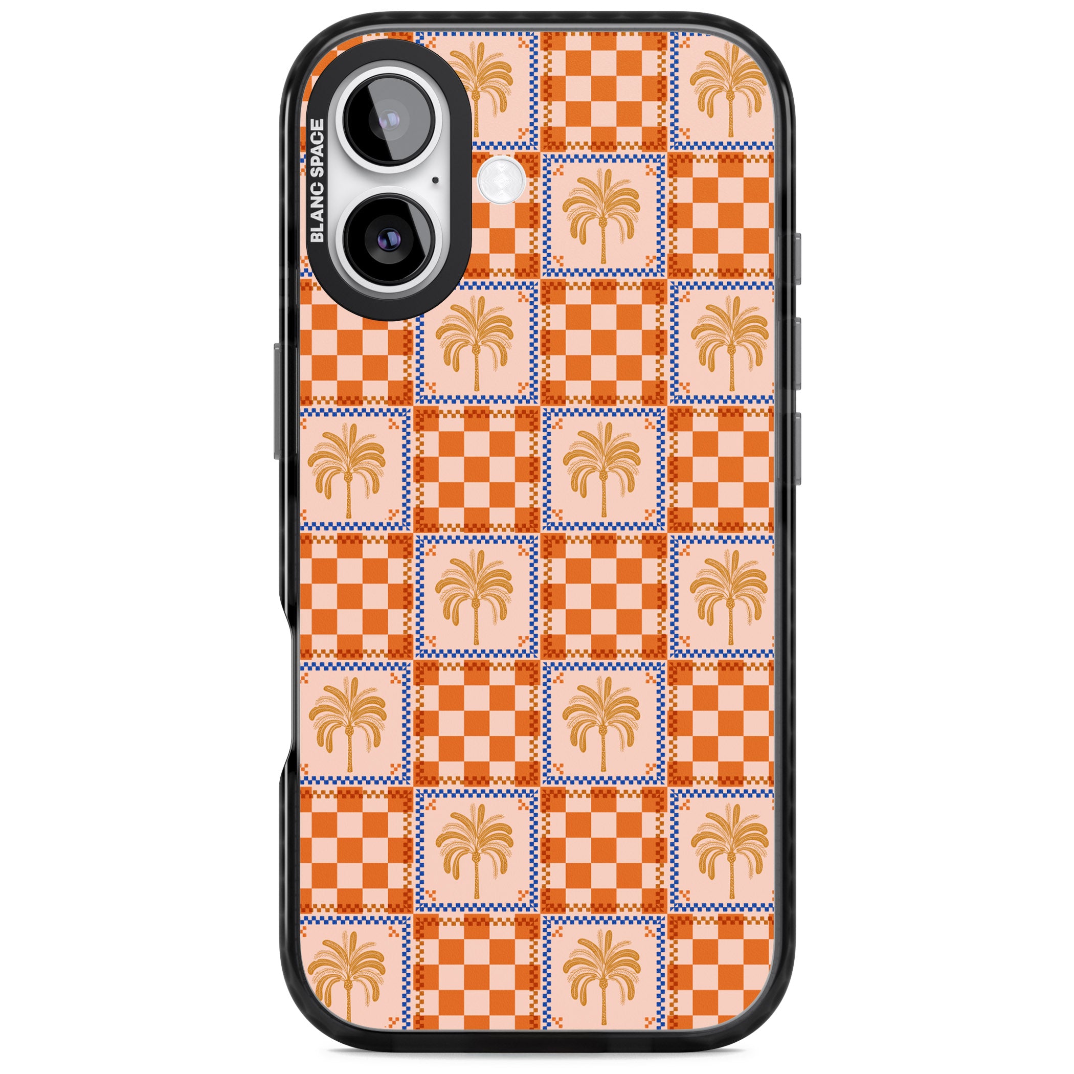 Terracotta Summer Checked iPhone 17 Impact Pro Black Phone Case