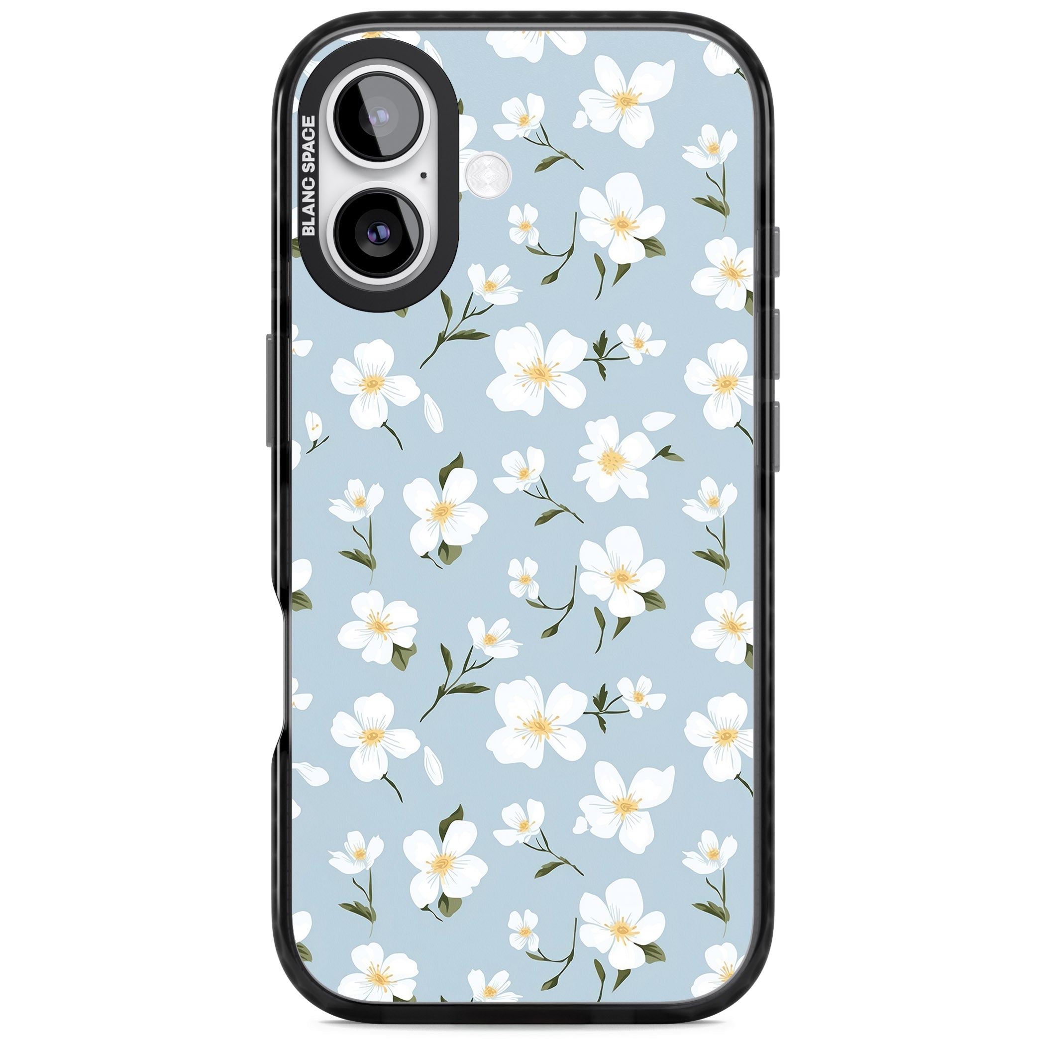 Soft White Blossoms iPhone 17 Impact Pro Black Phone Case