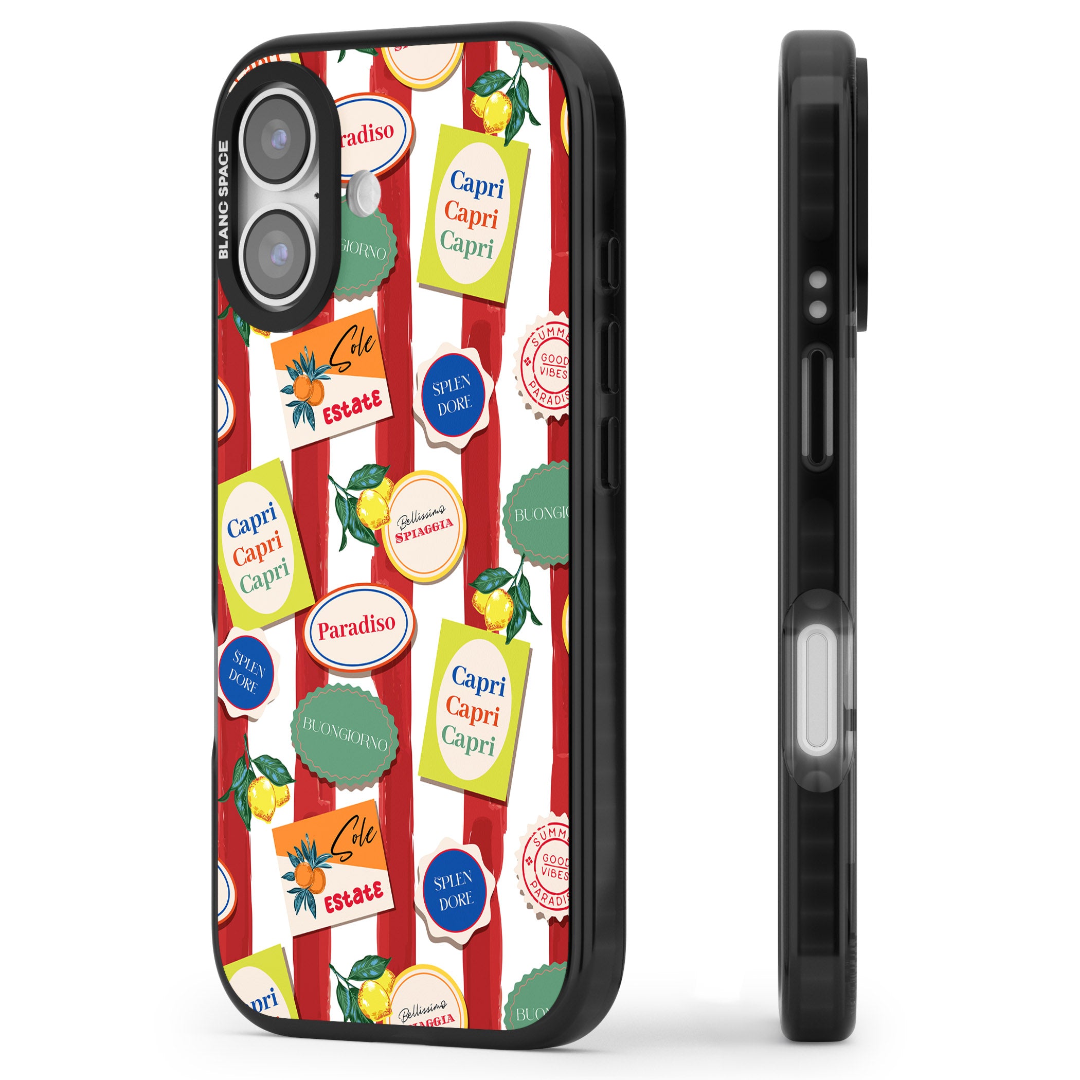 Capri iPhone 17 Impact Pro Black Phone Case Side Profile