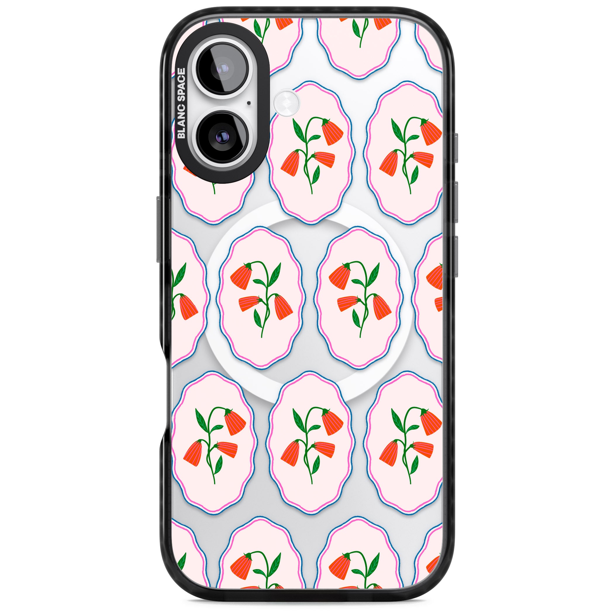 Rose Stamps iPhone 17 Impact Pro Black Phone Case