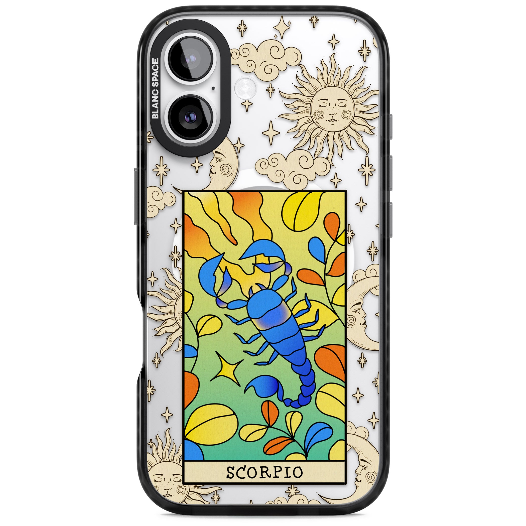 Celestial Zodiac Scorpio iPhone 17 Impact Pro Black Phone Case