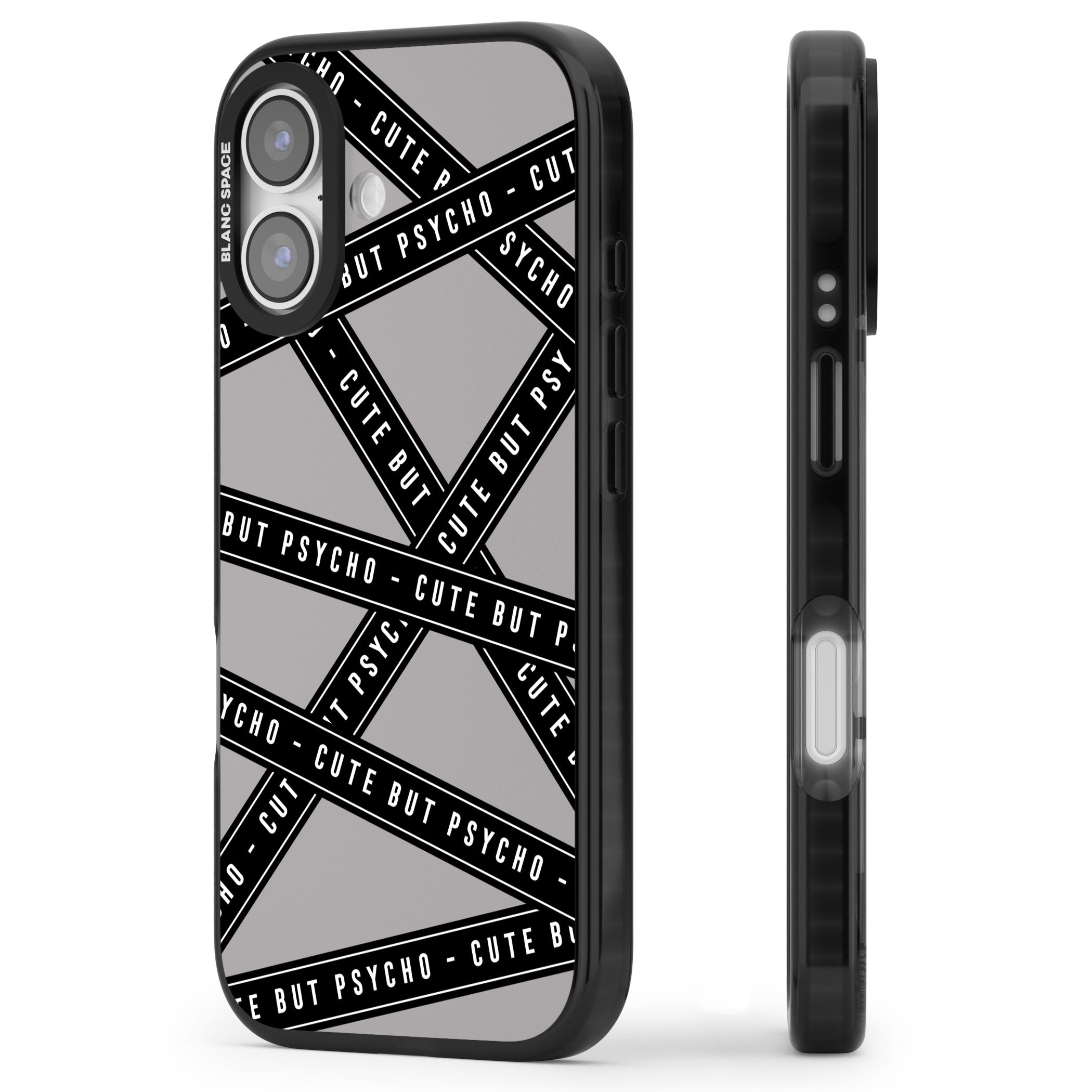 Cute But Psycho iPhone 17 Impact Pro Black Phone Case Side Profile