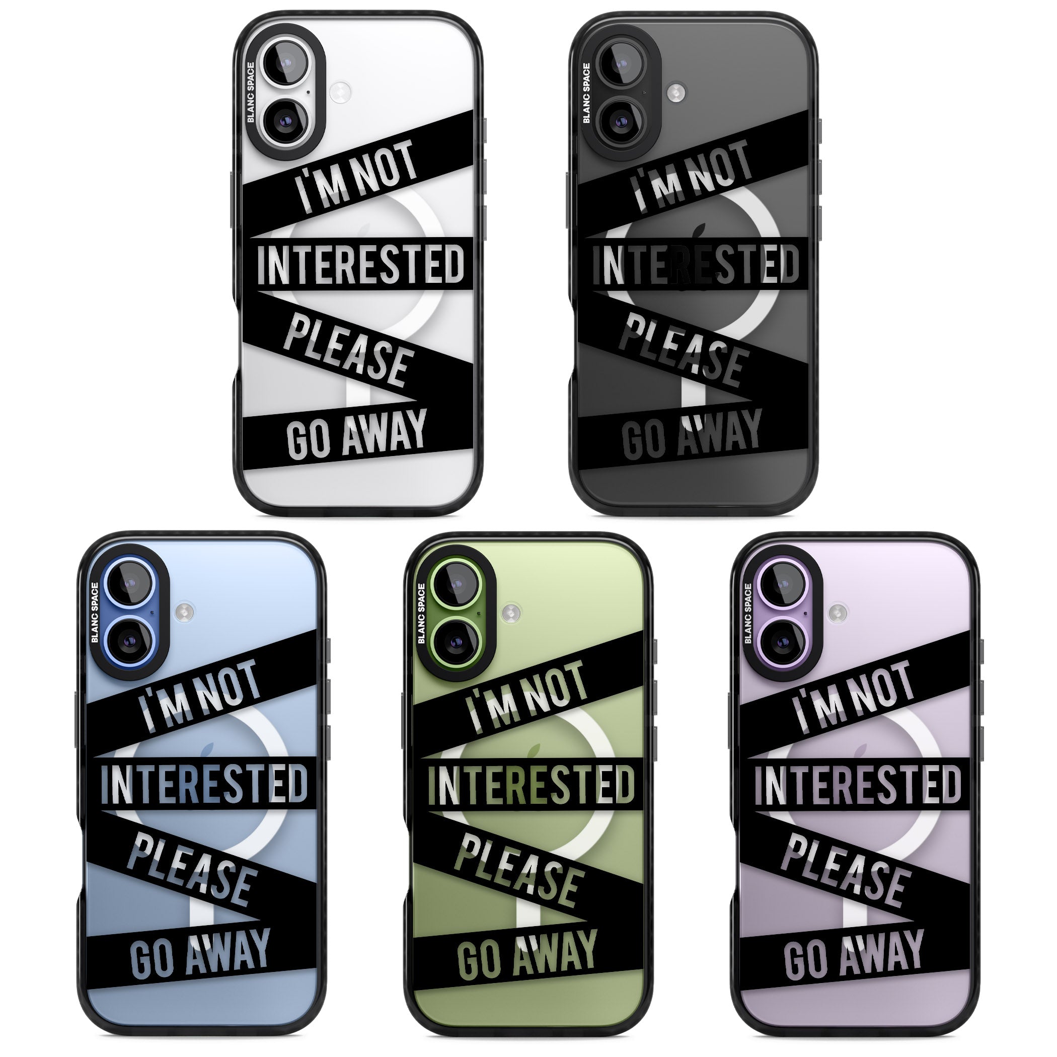 Not Interested Warning iPhone 17 Impact Pro Black Phone Case APT Impact Protection