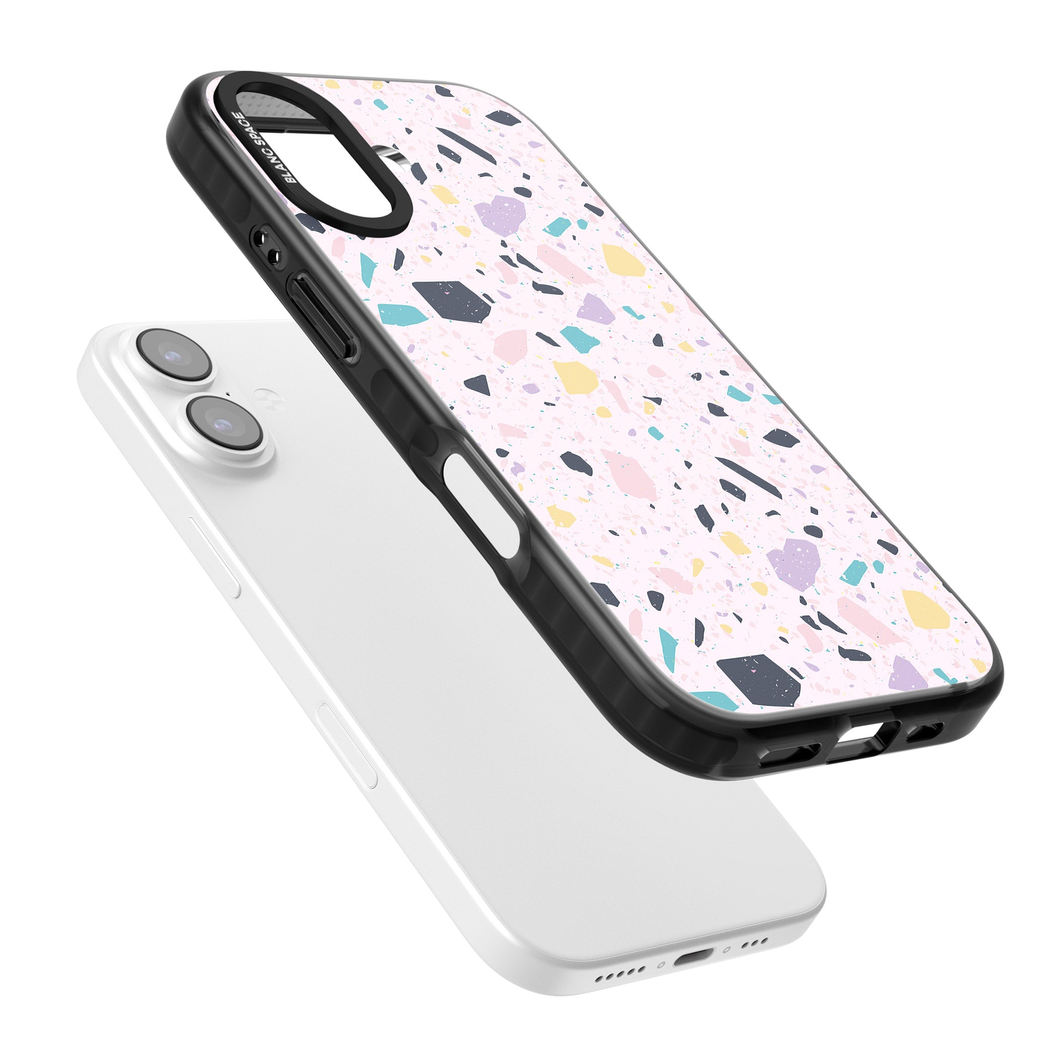 Pink, Purple & Turquoise Terrazzo Pattern iPhone 17 Impact Pro Black Phone Case Colours