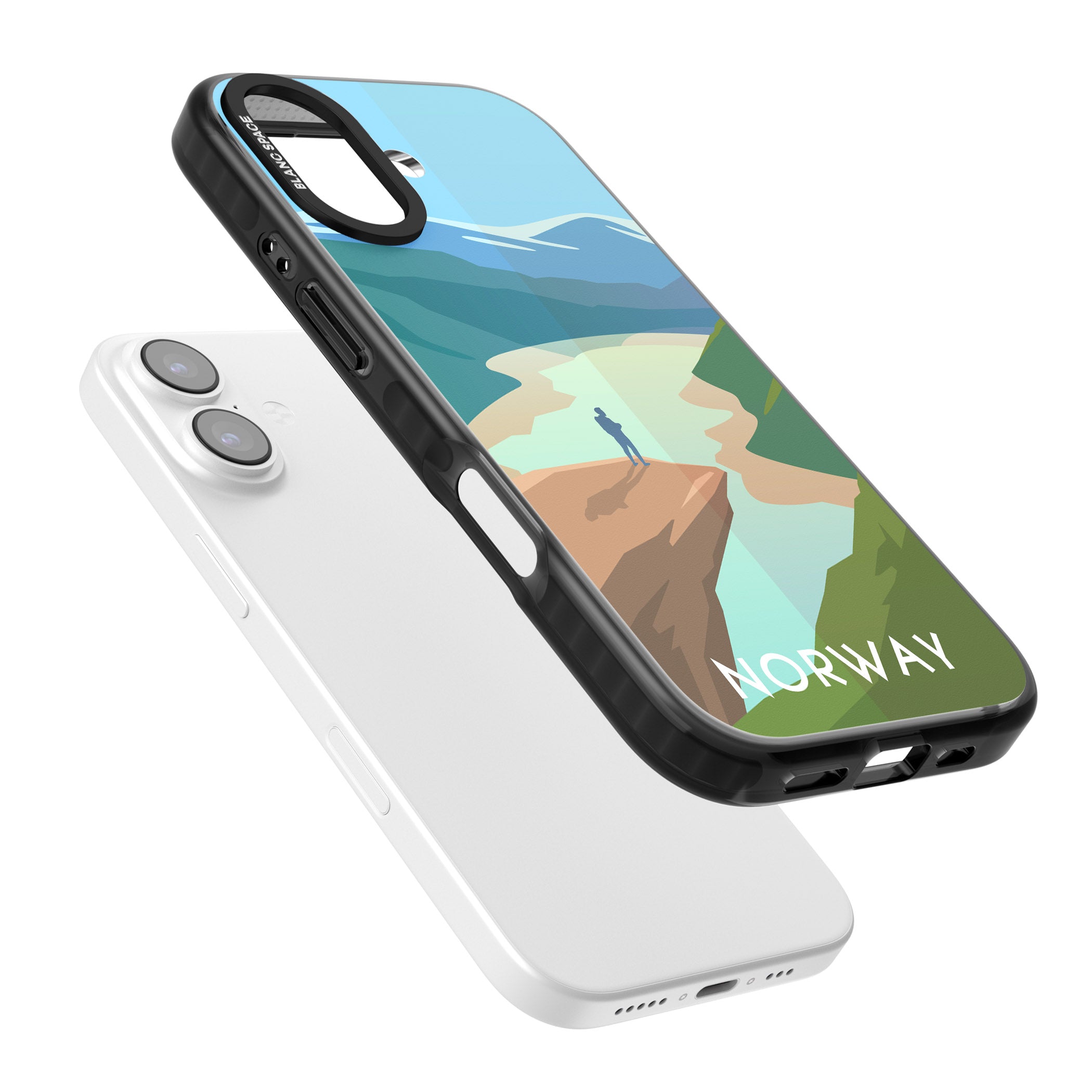 Vintage Travel Poster Norway iPhone 17 Impact Pro Black Phone Case Colours