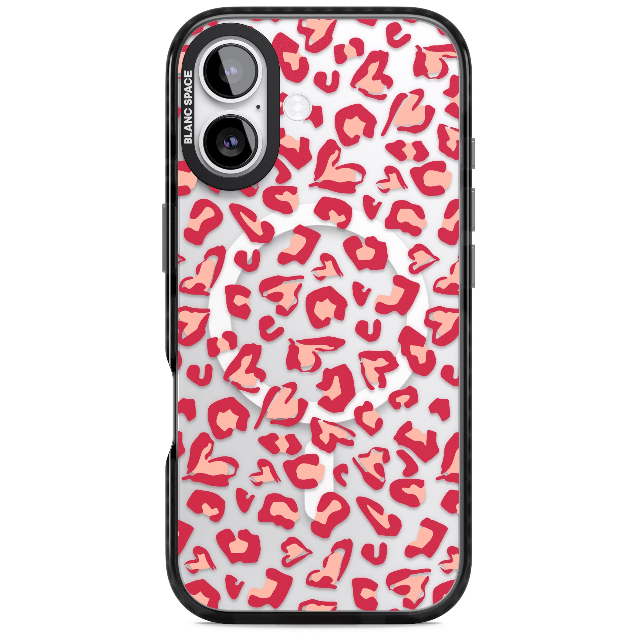 Heart Leopard Print iPhone 17 Impact Pro Black Phone Case