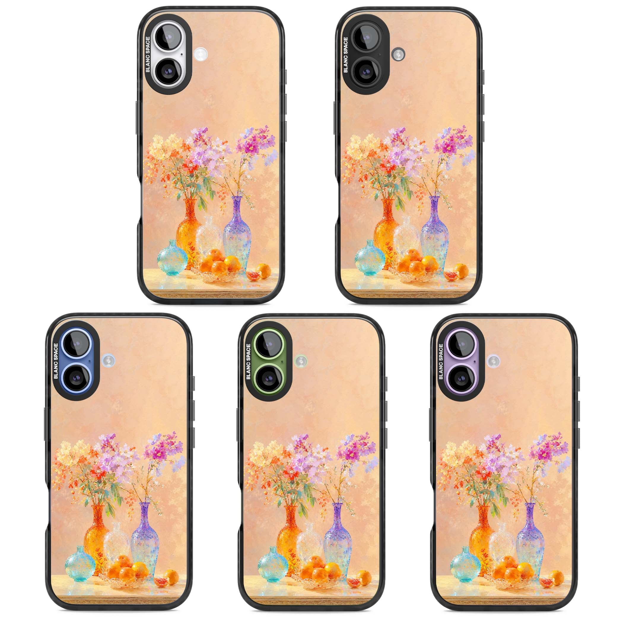 Peach Glass art iPhone case | Black Impact Magsafe case for iPhone 17