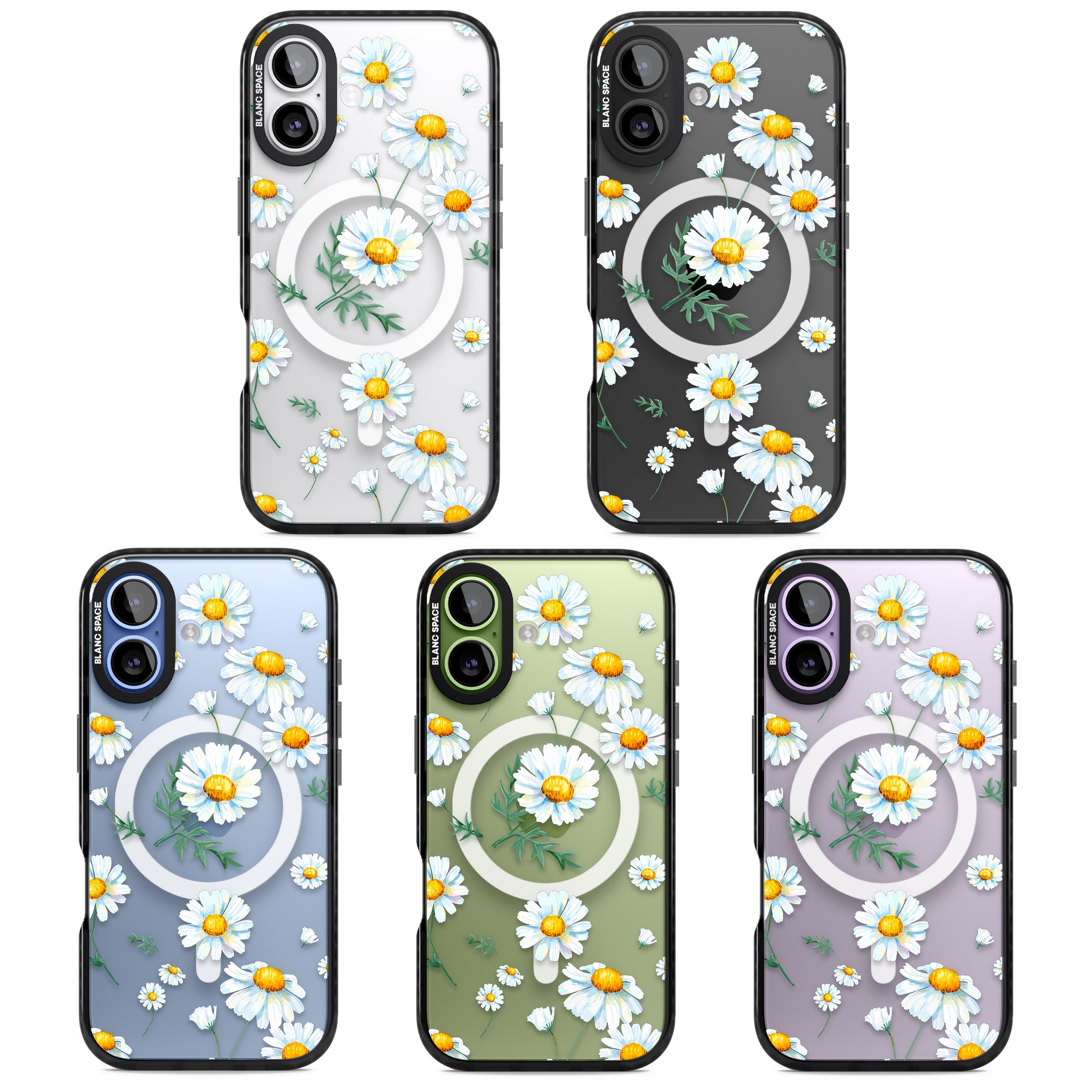 Vintage Painted Daisies iPhone 17 Impact Pro Black Phone Case APT Impact Protection