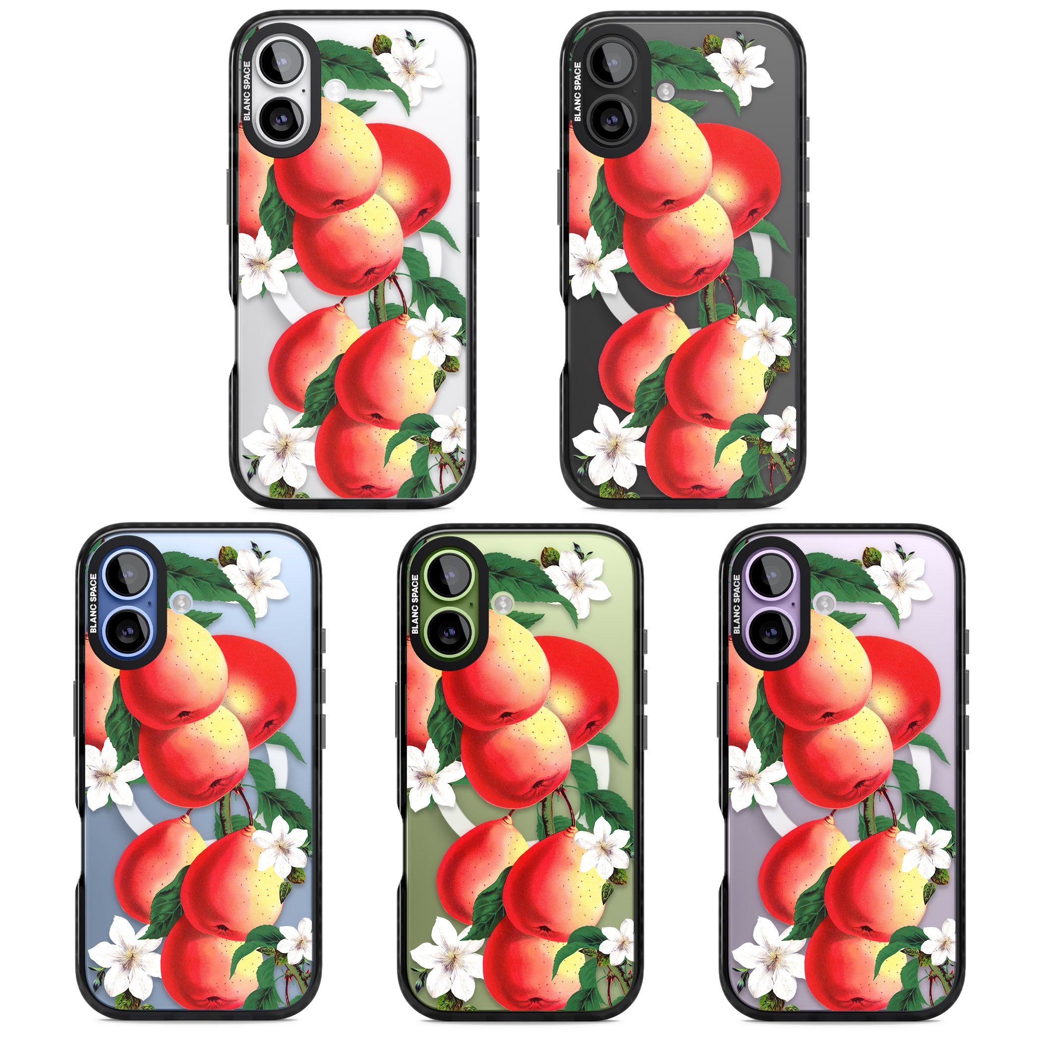 Vintage Painted Peaches iPhone 17 Impact Pro Black Phone Case APT Impact Protection